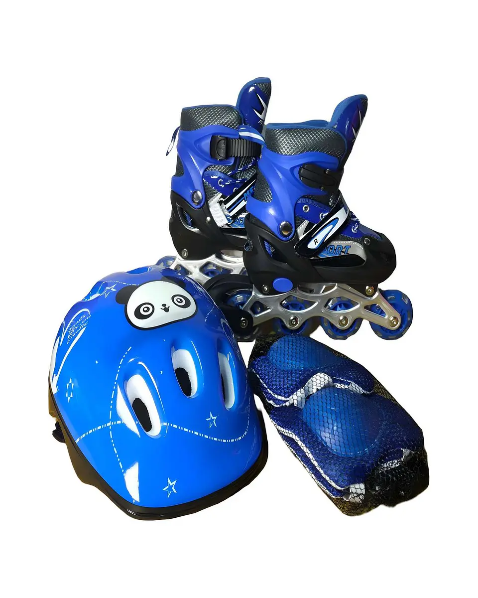 PATIN LINEAL CON LUCES Y KIT TALLA S 31-34 AZUL OSCURO 1