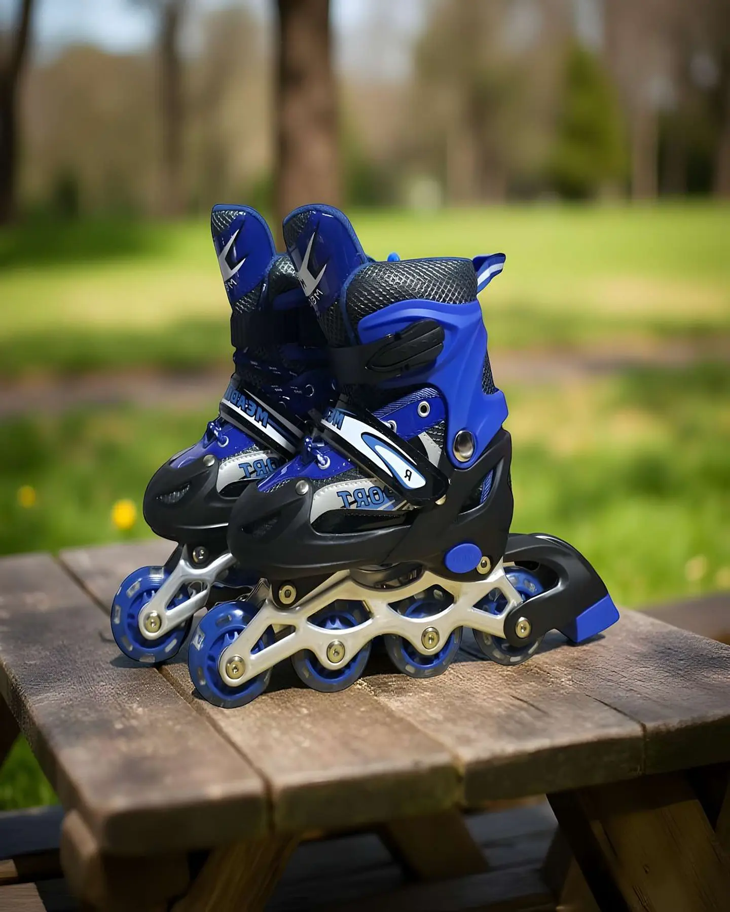 PATIN LINEAL CON LUCES Y KIT TALLA S 31-34 AZUL OSCURO 4