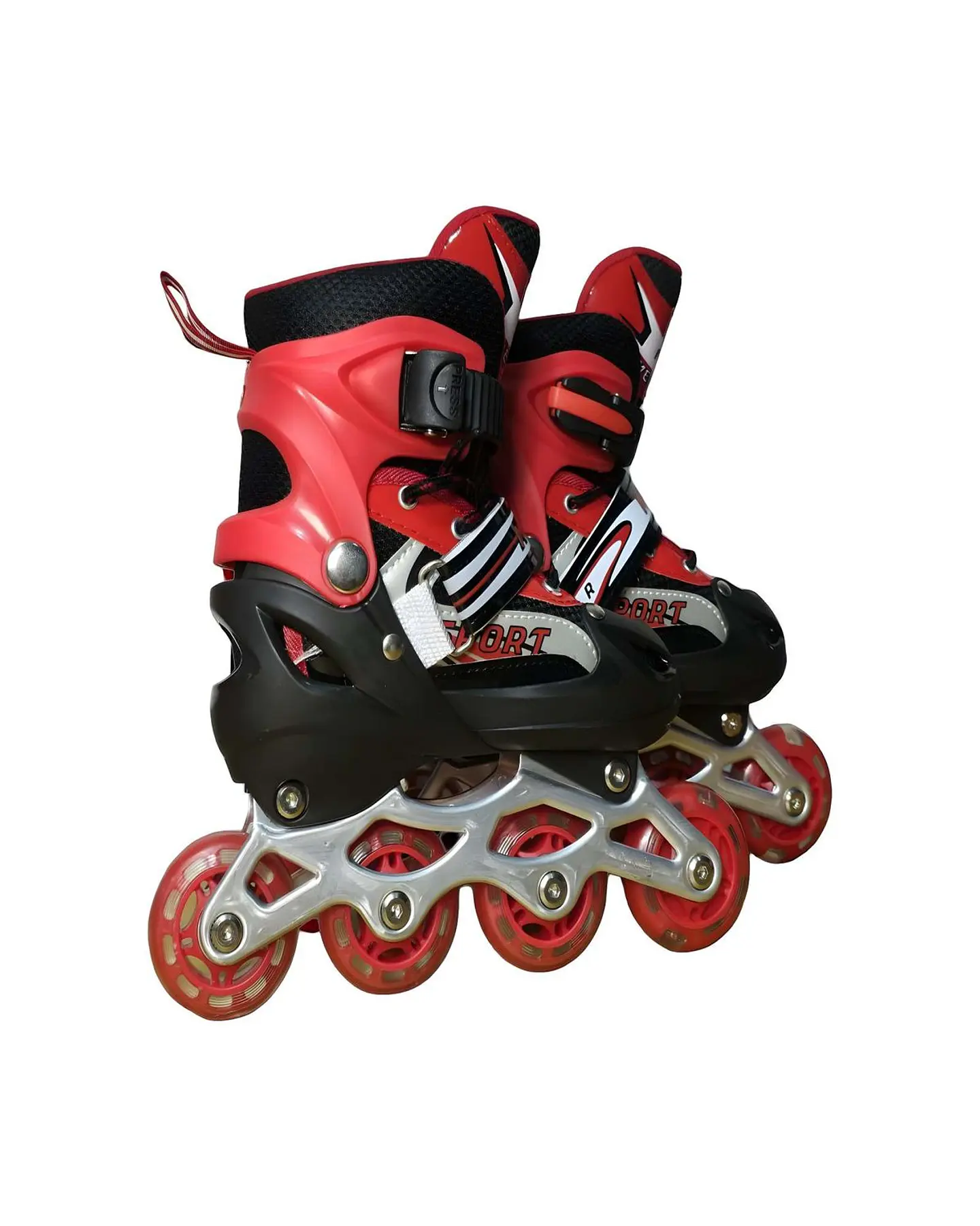 PATIN LINEAL CON LUCES Y KIT TALLA M 35-38 ROJO 2