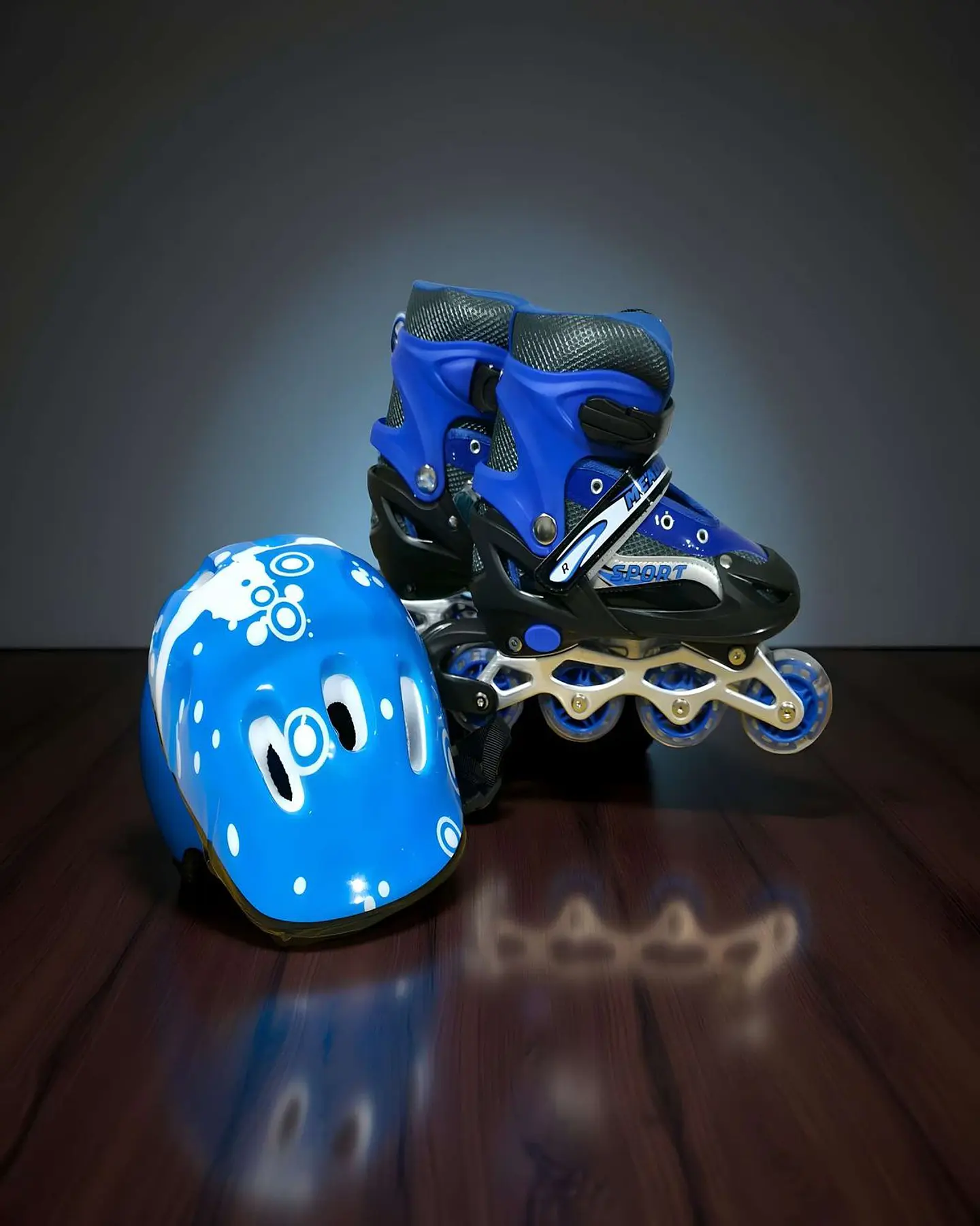 PATIN LINEAL CON LUCES Y KIT TALLA M 35-38 AZUL OSCURO 3