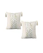 SET DE 2 FUNDAS DE COJIN ESTILO BOHEMIO 45X45 CM BLANCO 03 - Miniatura 1
