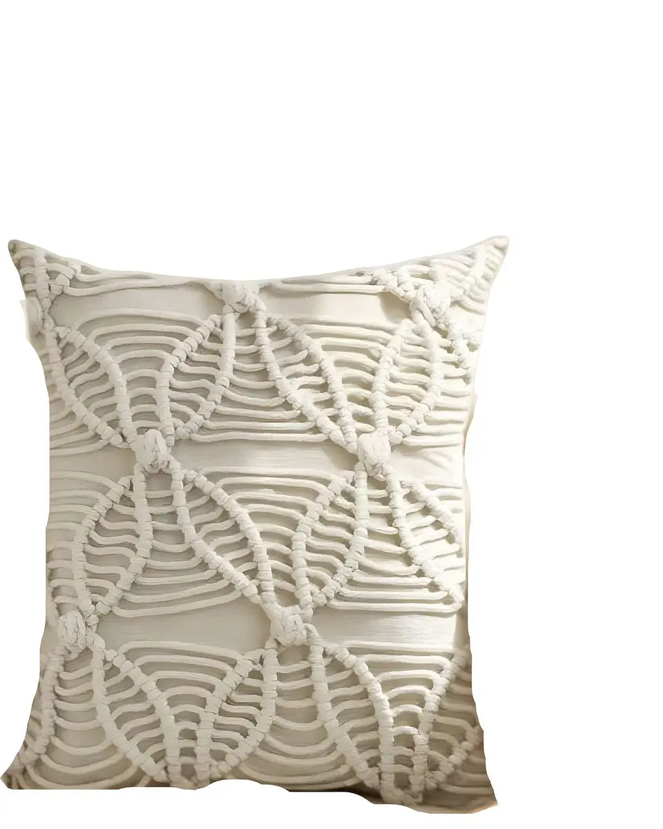 SET DE 2 FUNDAS DE COJIN ESTILO BOHEMIO 45X45 CM BLANCO 04 2