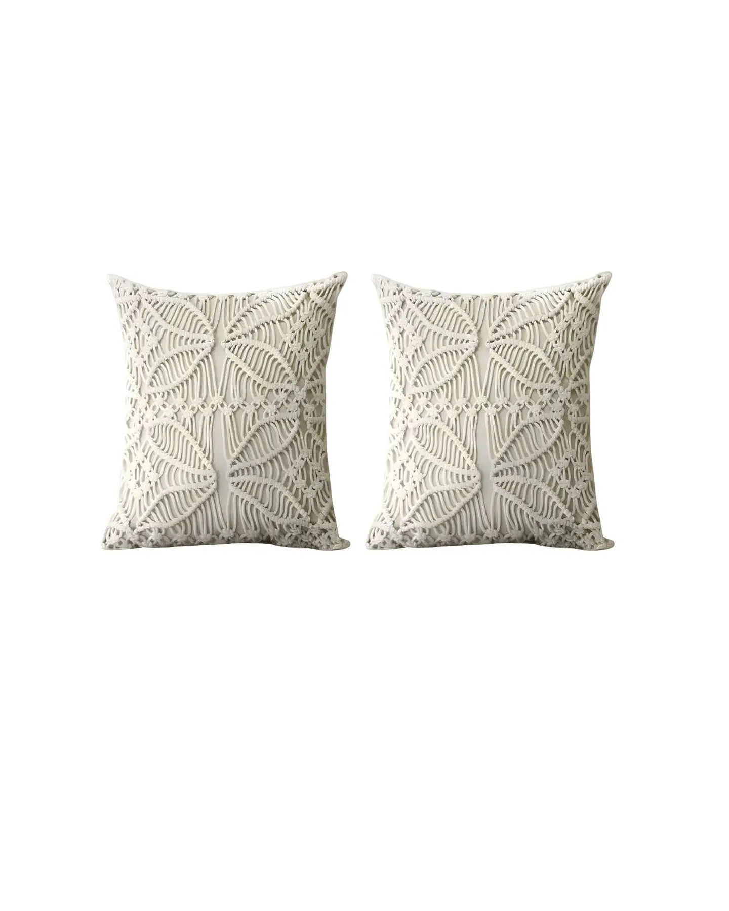 SET DE 2 FUNDAS DE COJIN ESTILO BOHEMIO 45X45 CM BLANCO 05 1