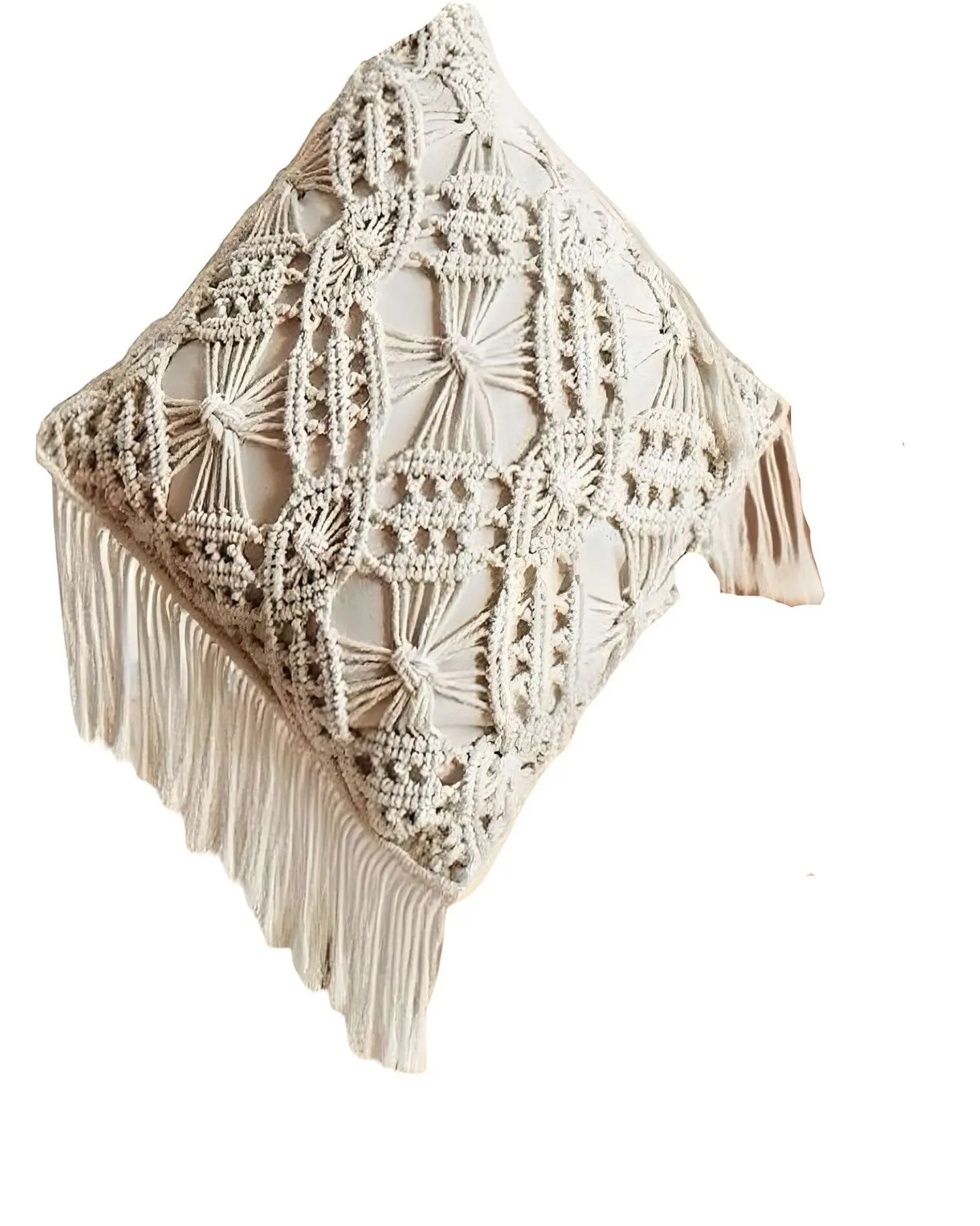 SET DE 2 FUNDAS DE COJIN ESTILO BOHEMIO 45X45 CM BLANCO 06 2