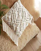 SET DE 4 FUNDAS DE COJIN ESTILO BOHEMIO 45X45 CM BLANCO 06 - Miniatura 3