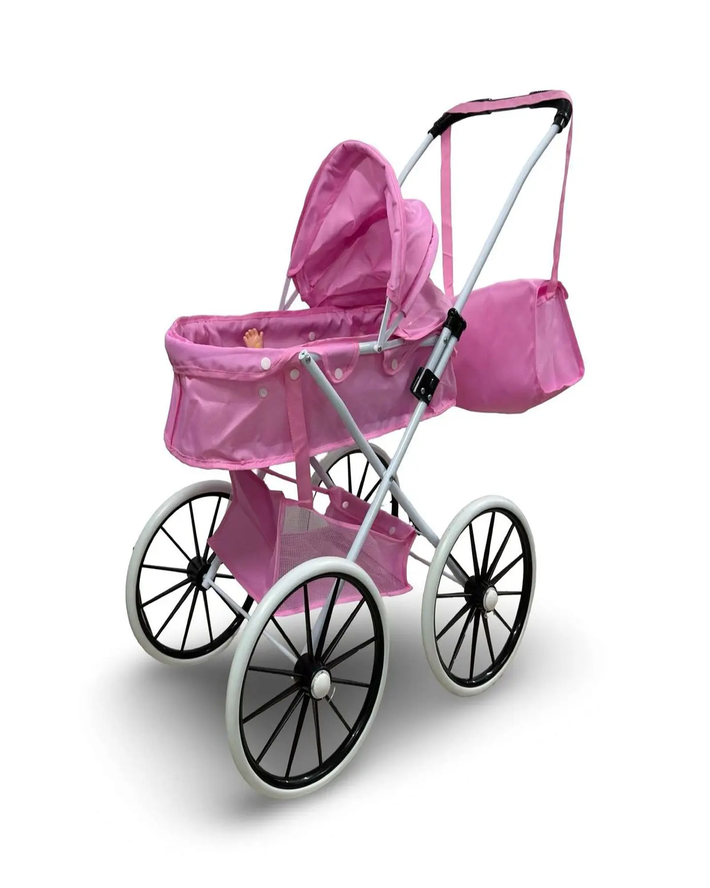 Coche De Muñeca Carreola Ruedas Grandes Rosa 1
