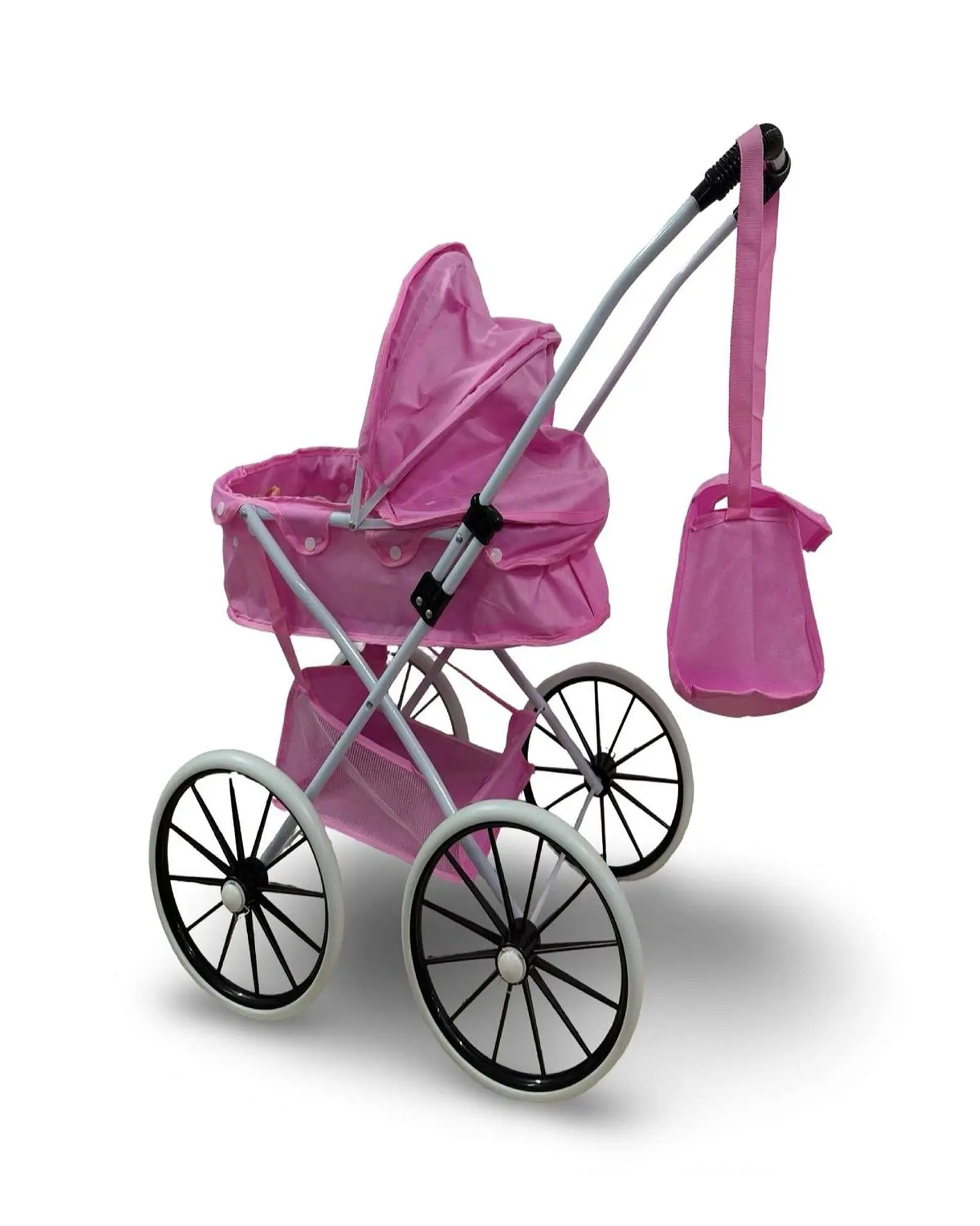 Coche De Muñeca Carreola Ruedas Grandes Rosa 2