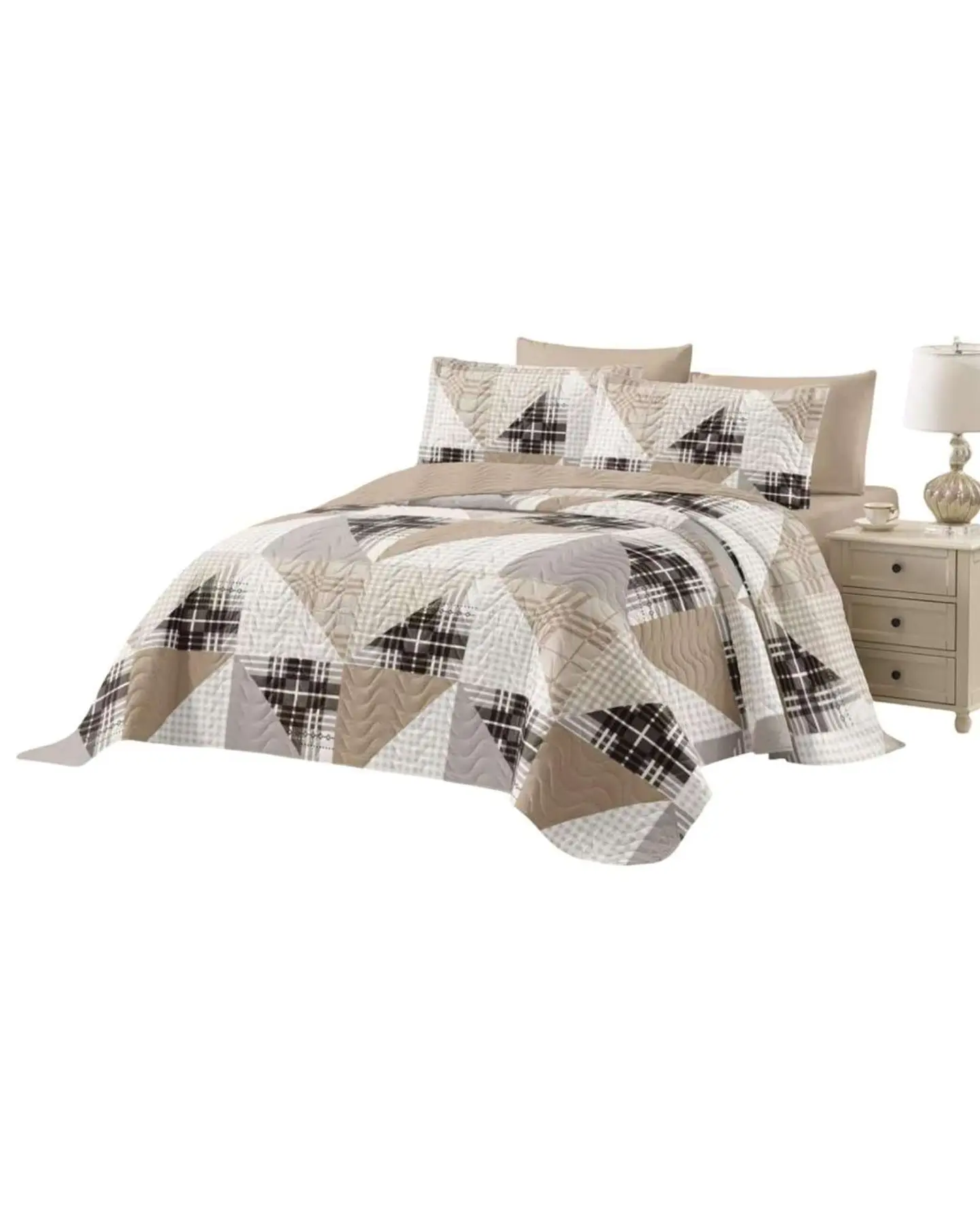 Cubrecama Quilt reversible Elegante y liviano plaza y media 1