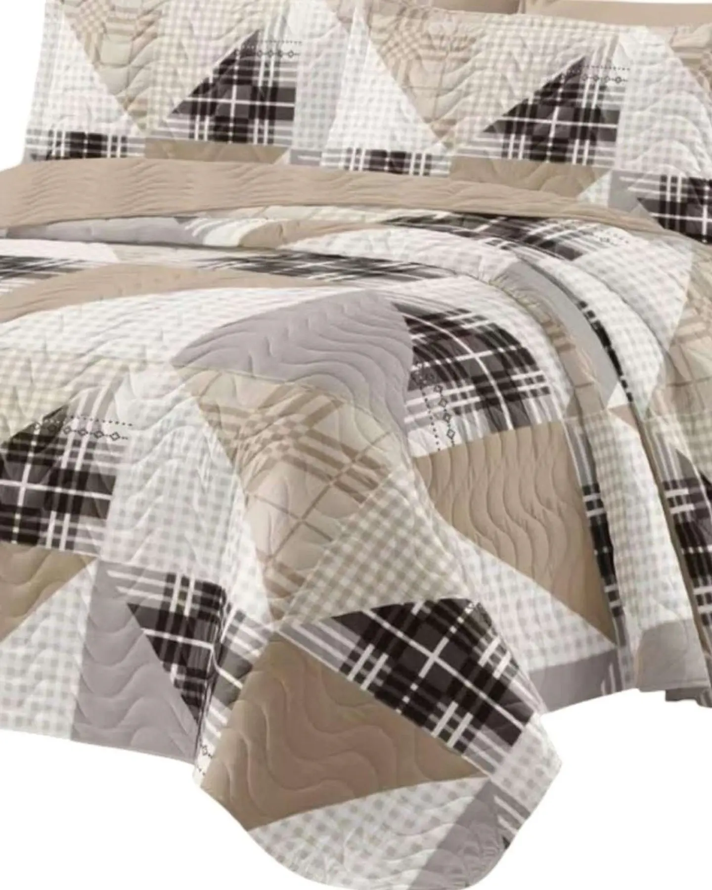 Cubrecama Quilt reversible Elegante y liviano plaza y media 3