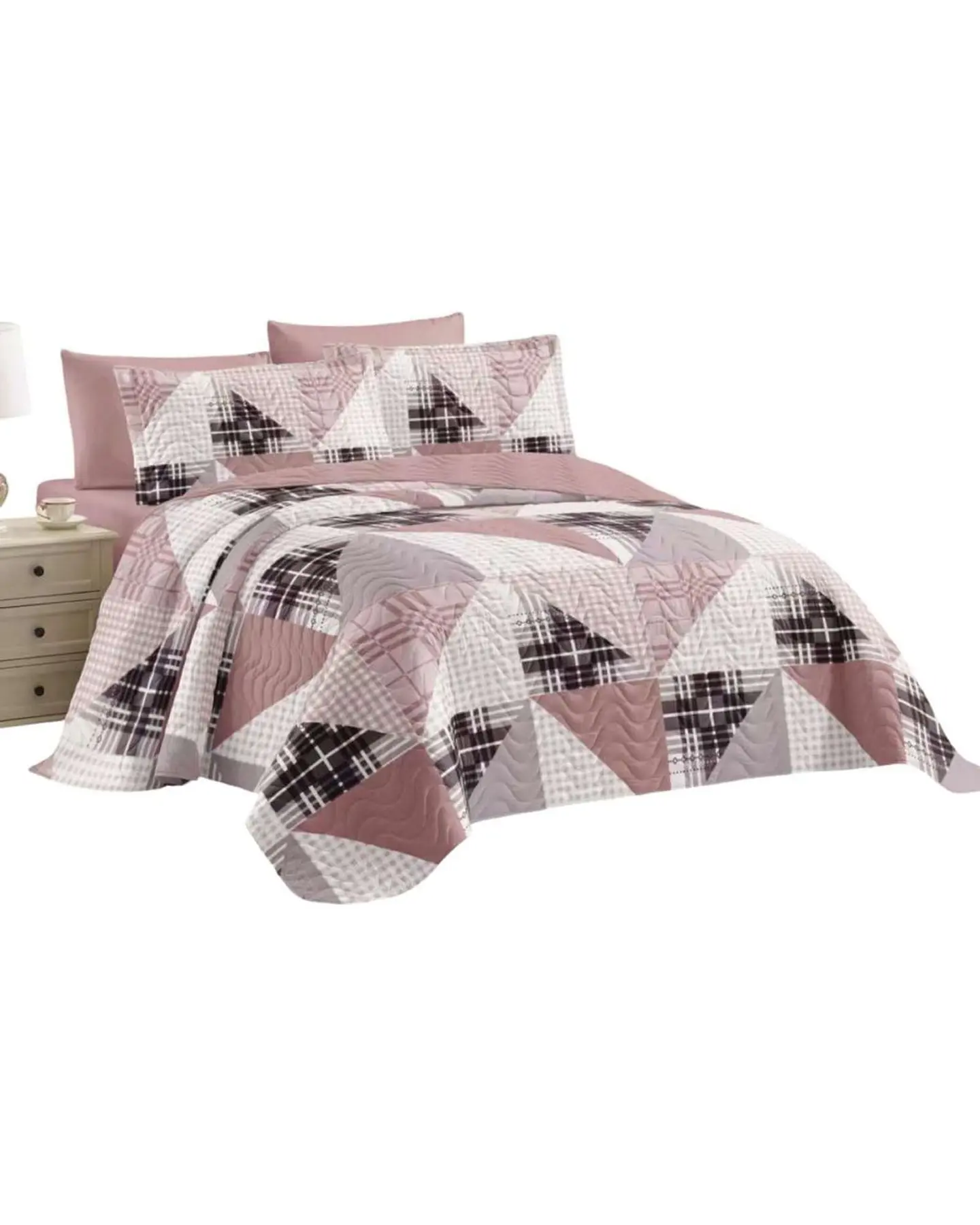 Cubrecama Quilt reversible Elegante y liviano plaza y media 2