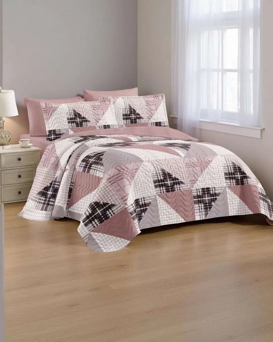 Cubrecama Quilt reversible Elegante y liviano plaza y media 4