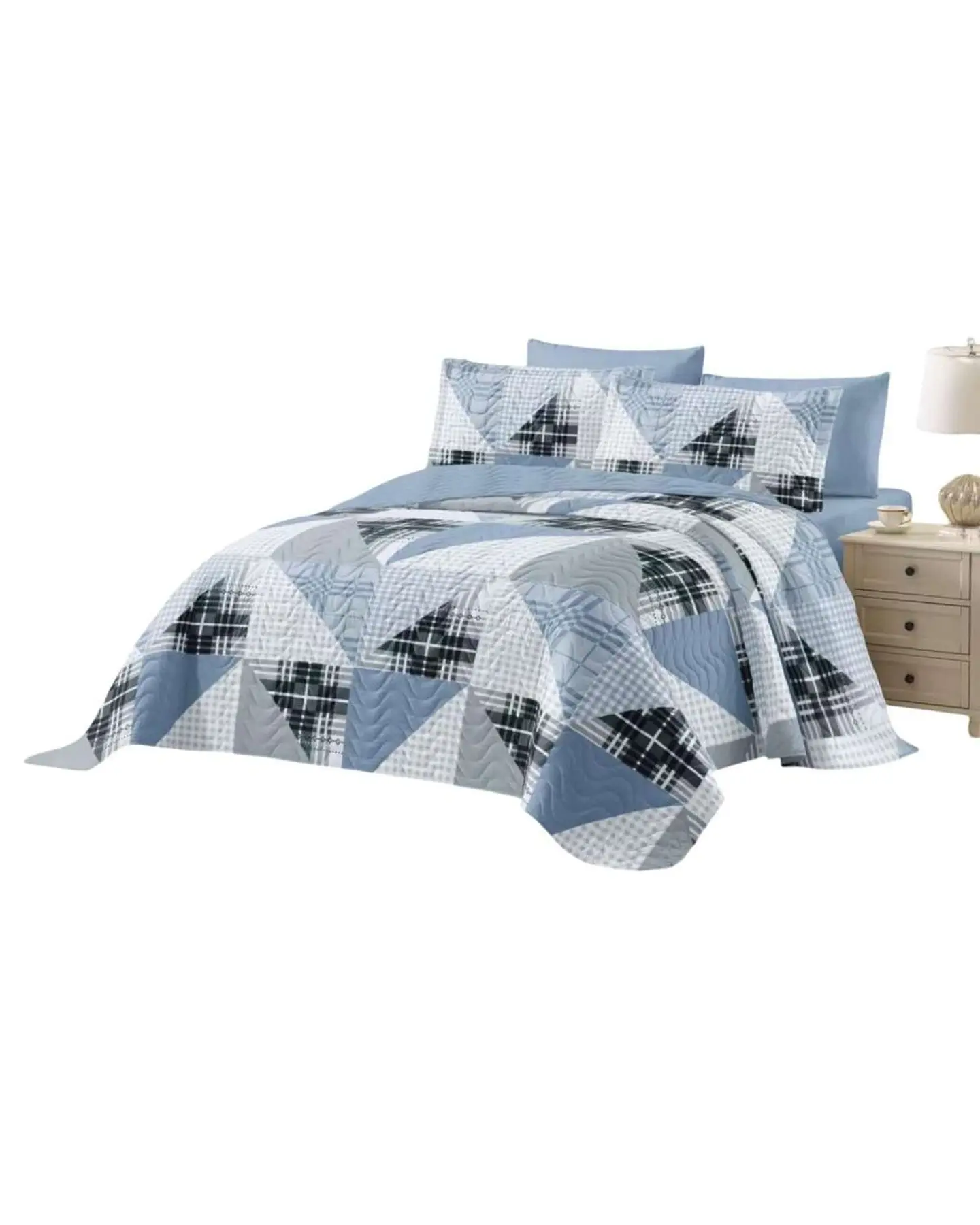 Cubrecama Quilt reversible Elegante y liviano 2 plazas y media 1