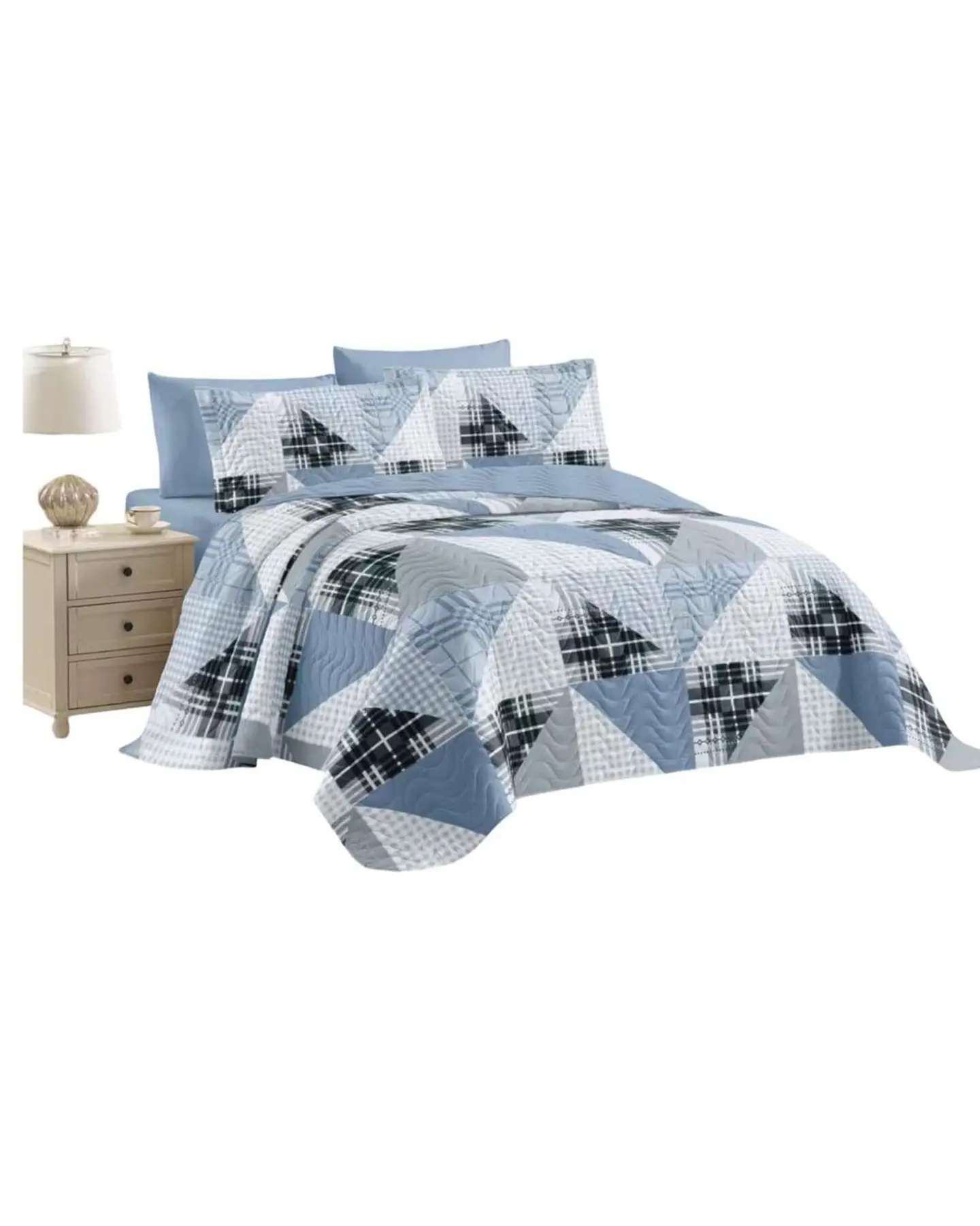 Cubrecama Quilt reversible Elegante y liviano 2 plazas y media 2
