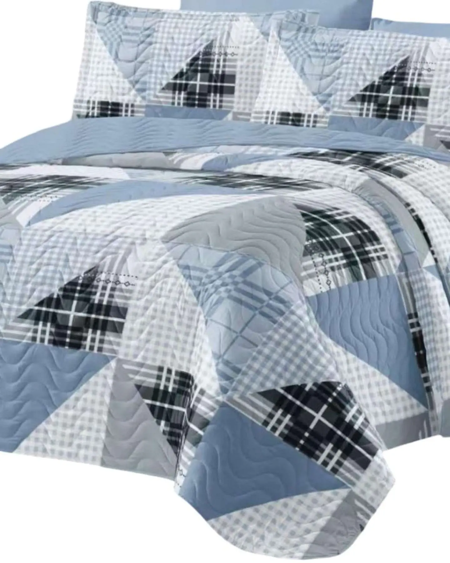 Cubrecama Quilt reversible Elegante y liviano 2 plazas y media 3