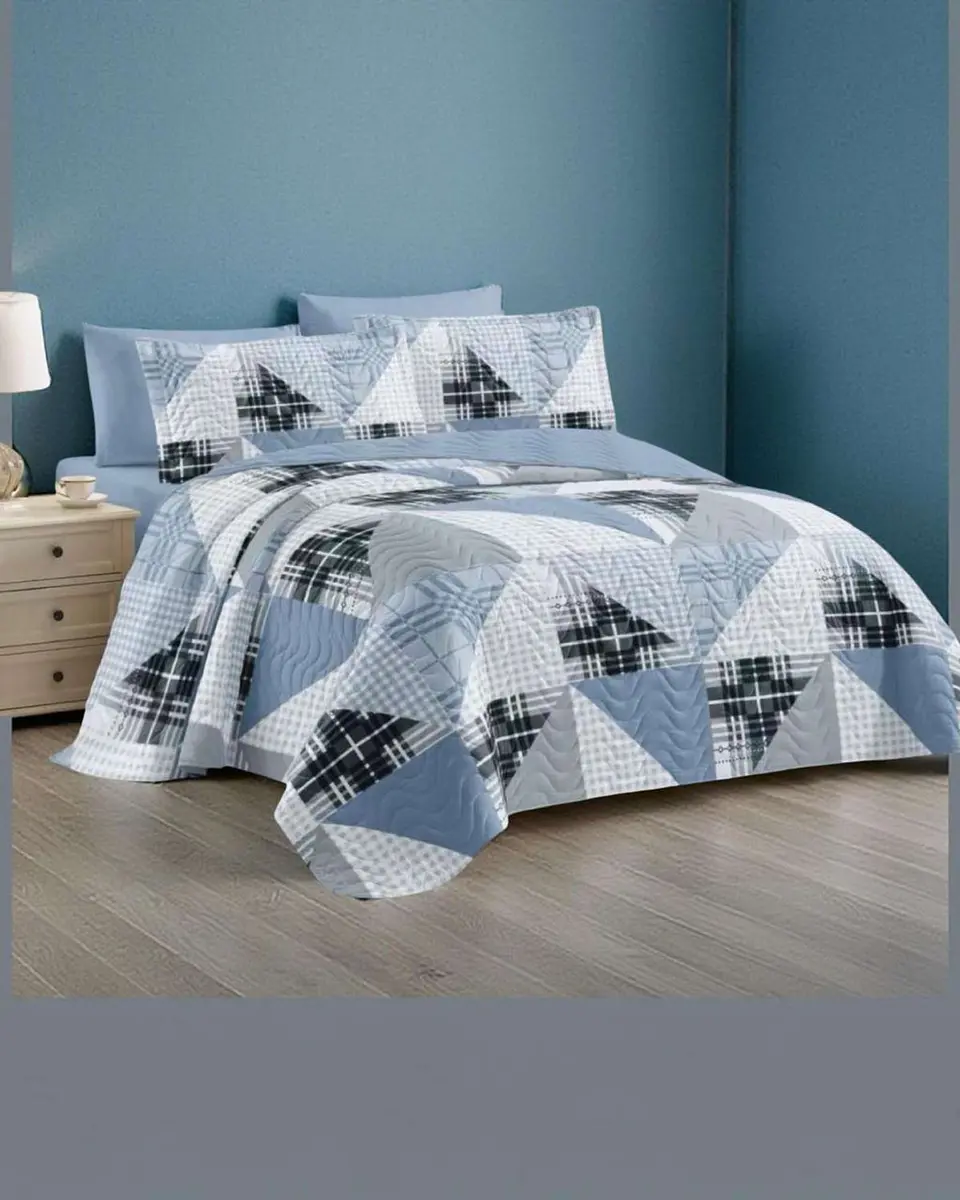 Cubrecama Quilt reversible Elegante y liviano 2 plazas y media 4