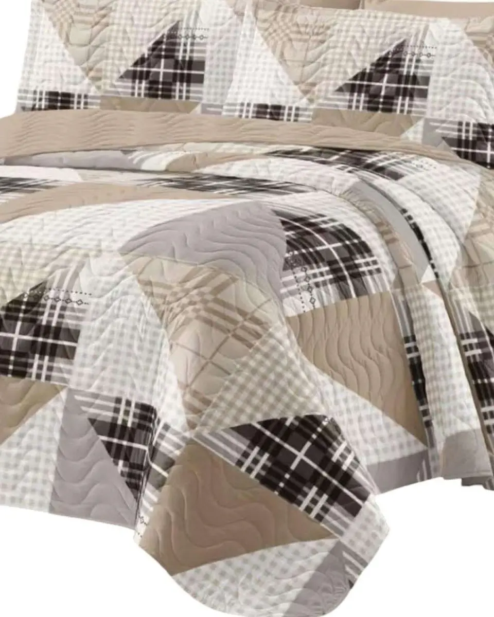 Cubrecama Quilt reversible Elegante y liviano 2 plazas y media 3