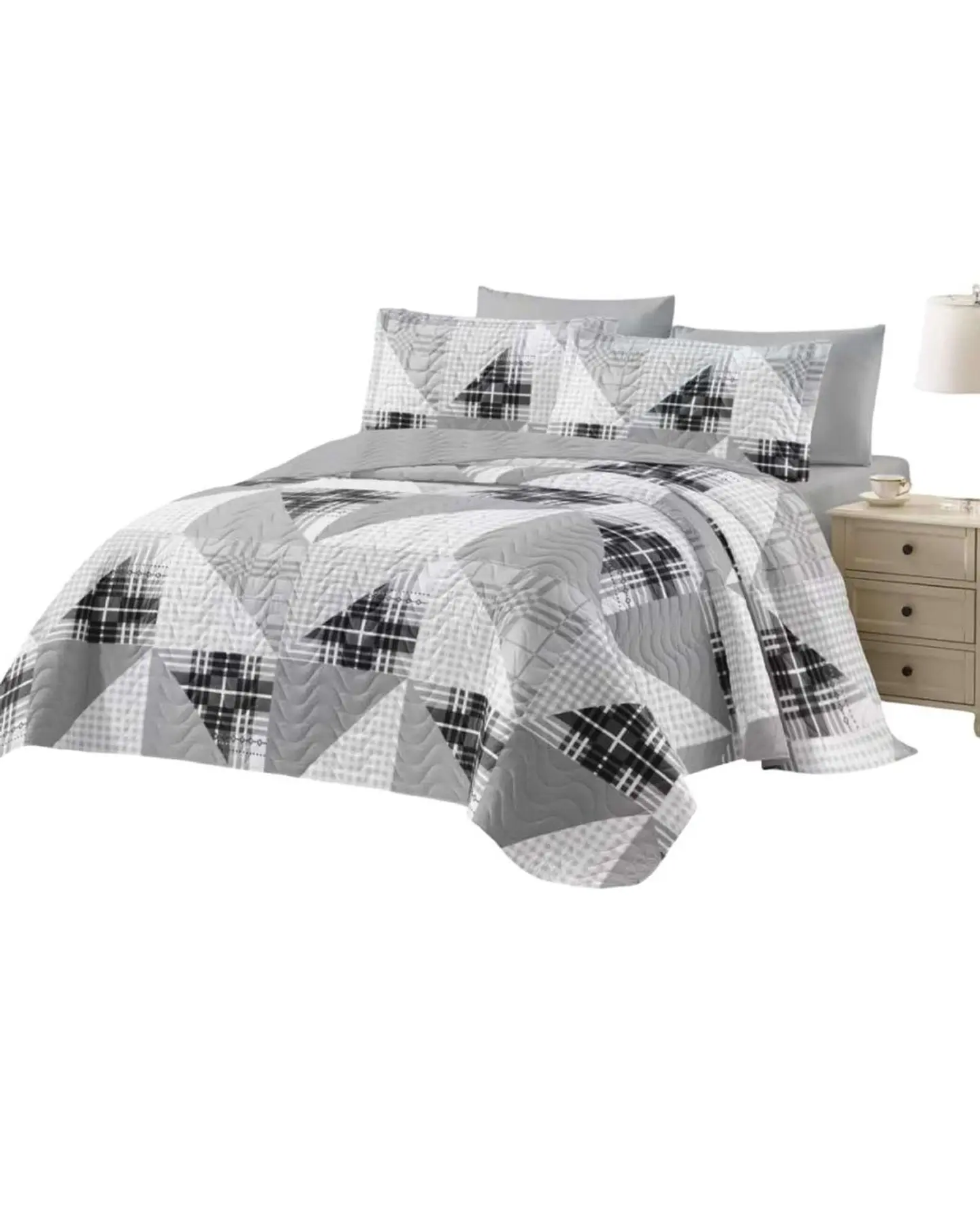 Cubrecama Quilt reversible Elegante y liviano 2 plazas y media 1
