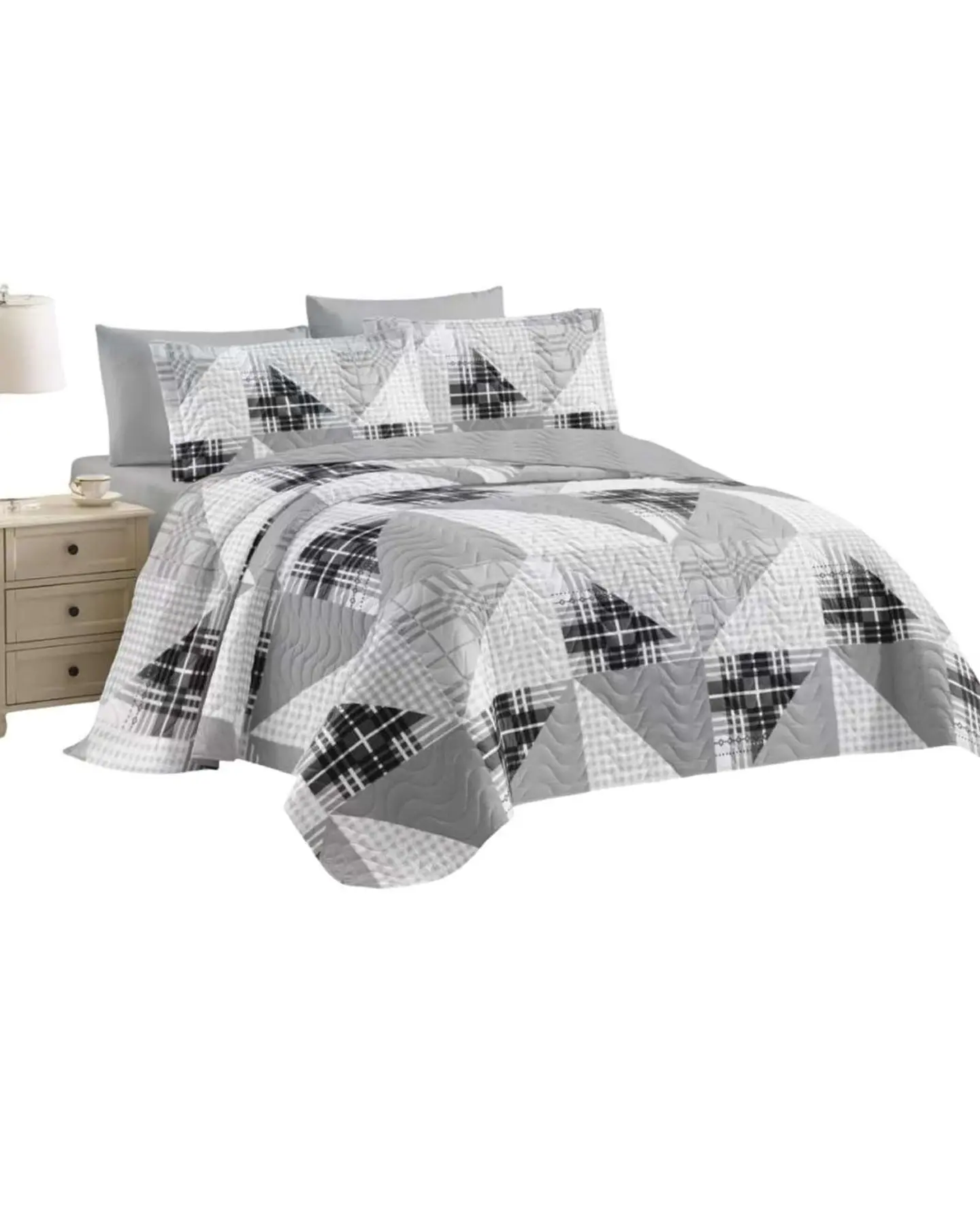 Cubrecama Quilt reversible Elegante y liviano 2 plazas y media 2