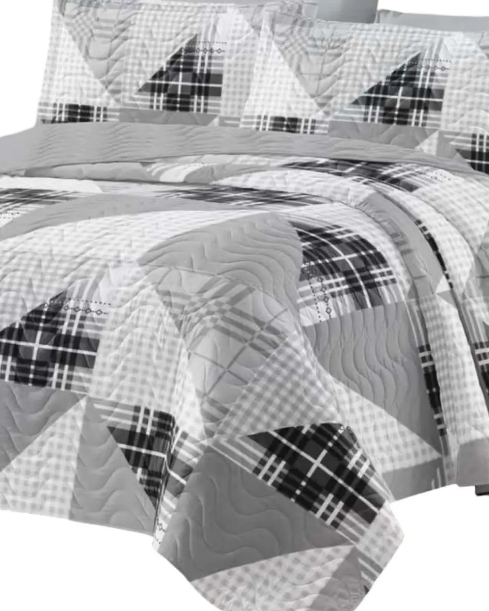Cubrecama Quilt reversible Elegante y liviano 2 plazas y media 3