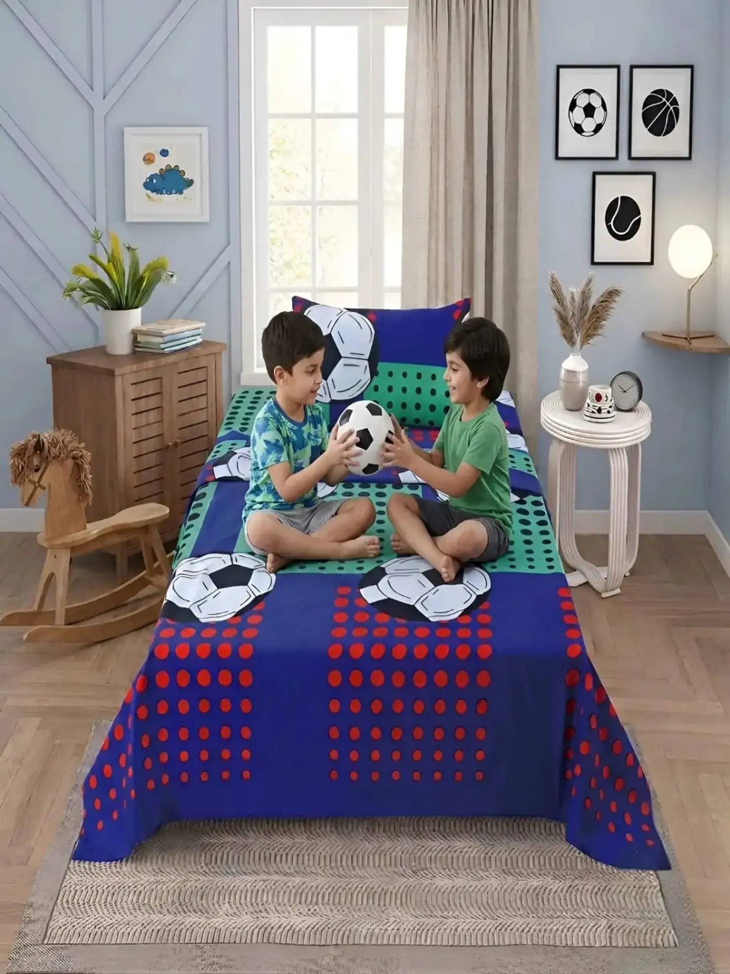 Juego De Sábanas Microfibra 1,5 Plazas Diseño Futbol 4