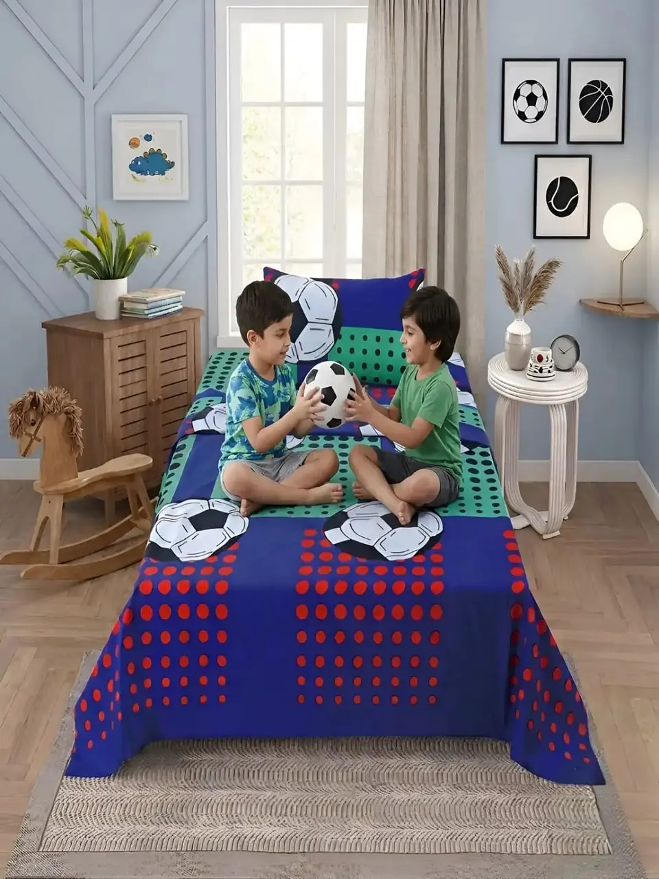Juego De Sábanas Microfibra 1,5 Plazas Diseño Futbol 4
