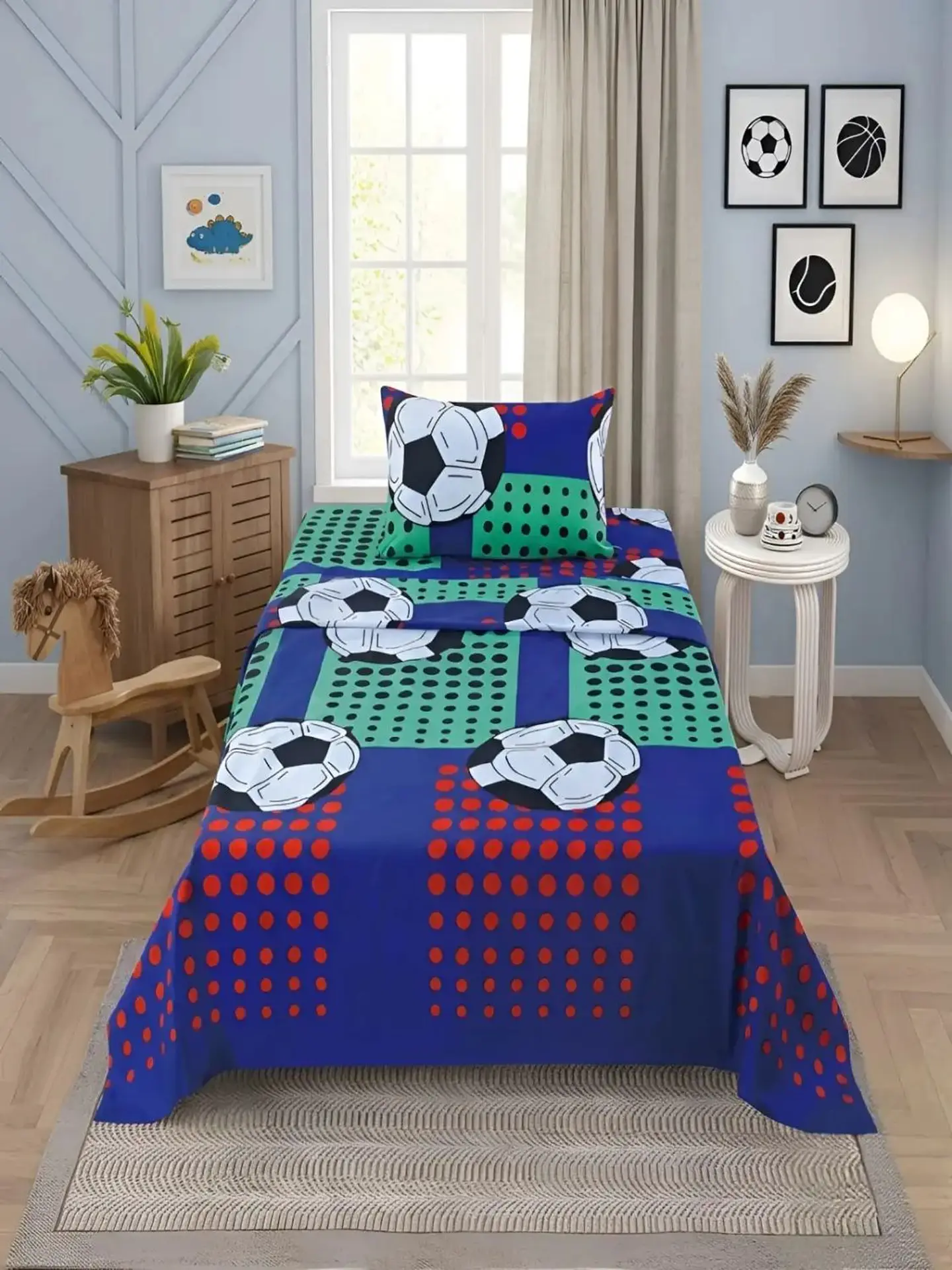 Juego De Sábanas Microfibra 1,5 Plazas Diseño Futbol 6