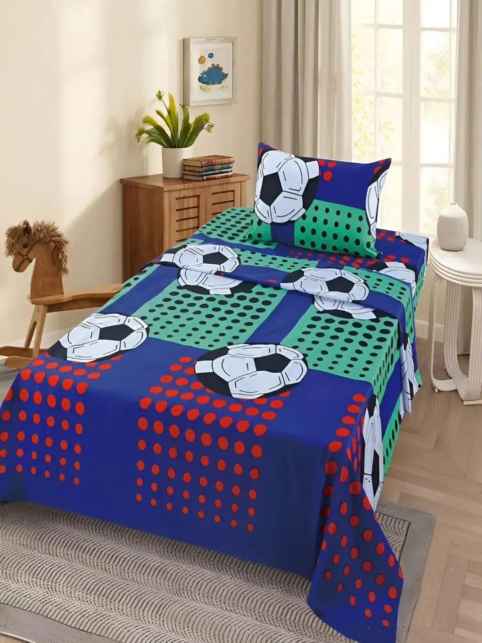 Juego De Sábanas Microfibra 1,5 Plazas Diseño Futbol 7