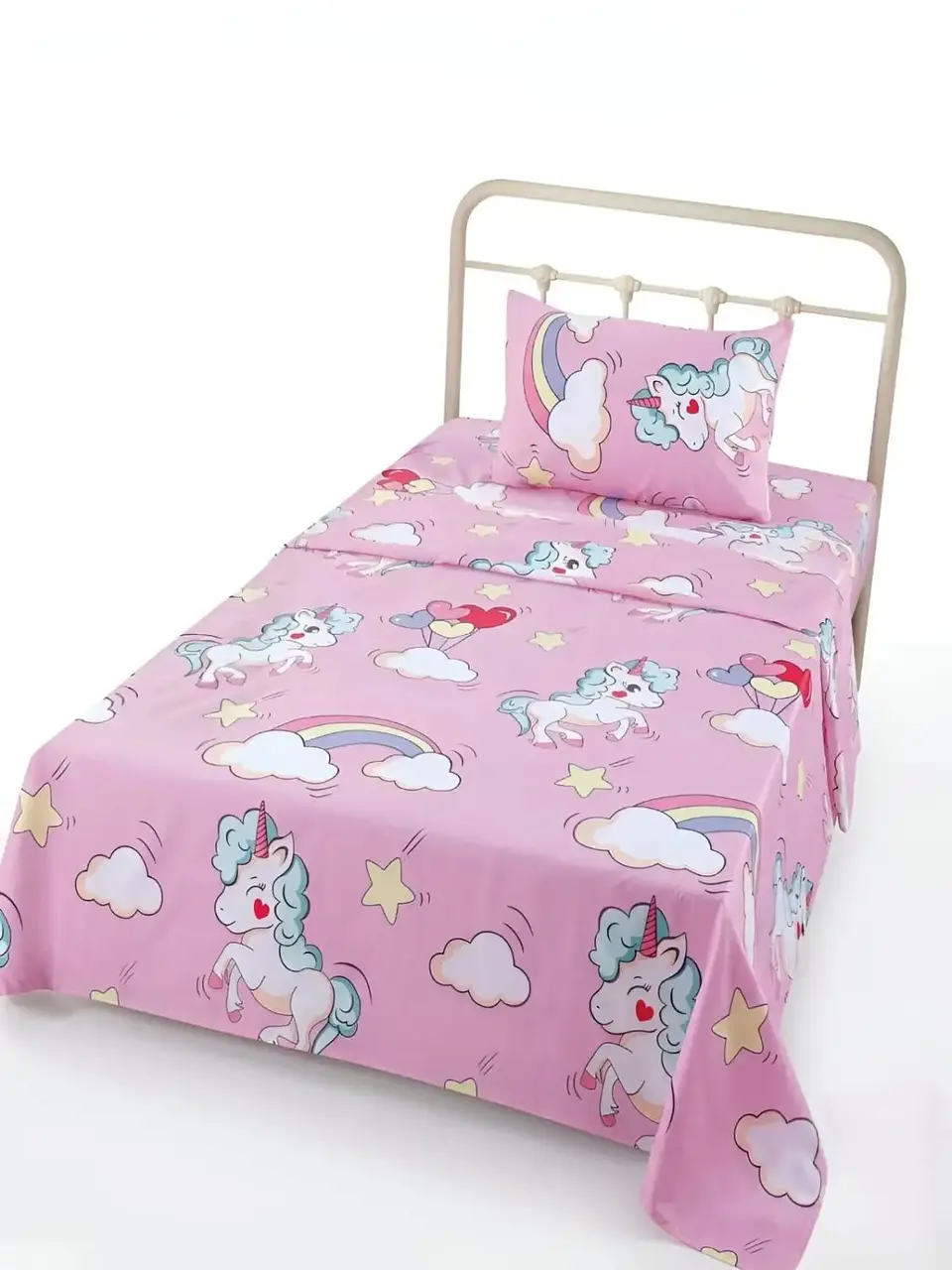 Juego De Sábanas Microfibra 1,5 Plazas Diseño Unicornio 3