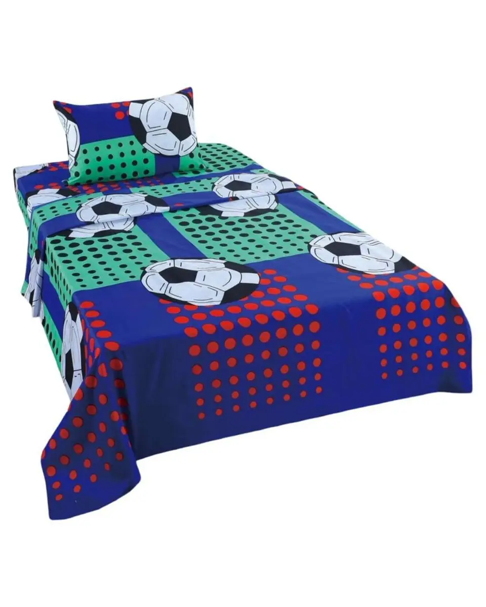 Juego de Sabanas de verano pelota de Futbol niño Infantil plaza y media  MAS 1 ALMOHADA 2