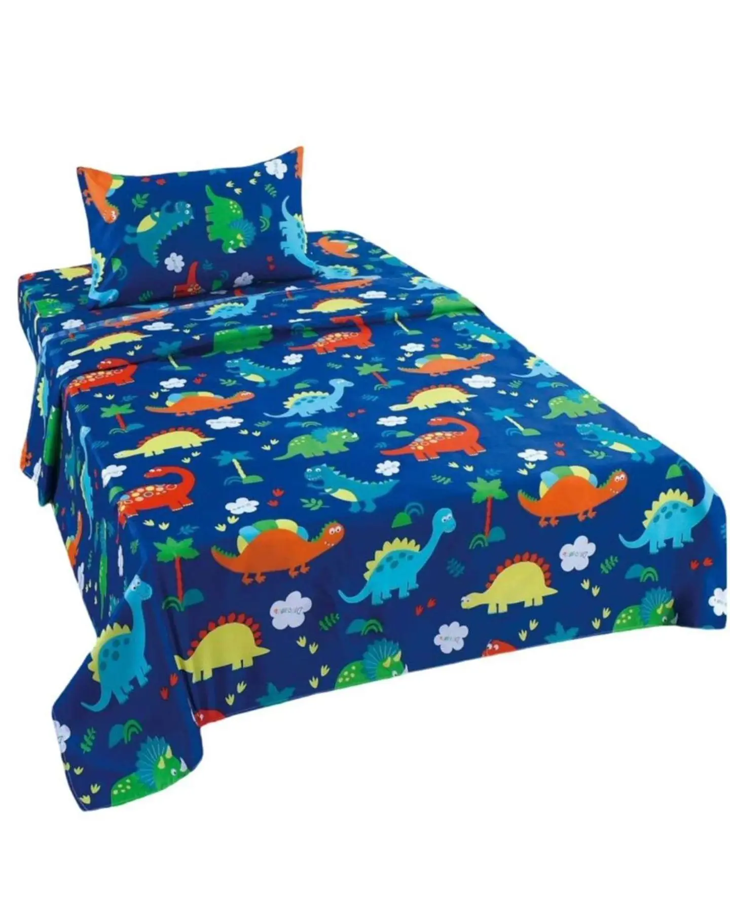 Juego de Sabanas de verano Dinosaurio niño Infantil plaza y media  MAS 1 ALMOHADA 2