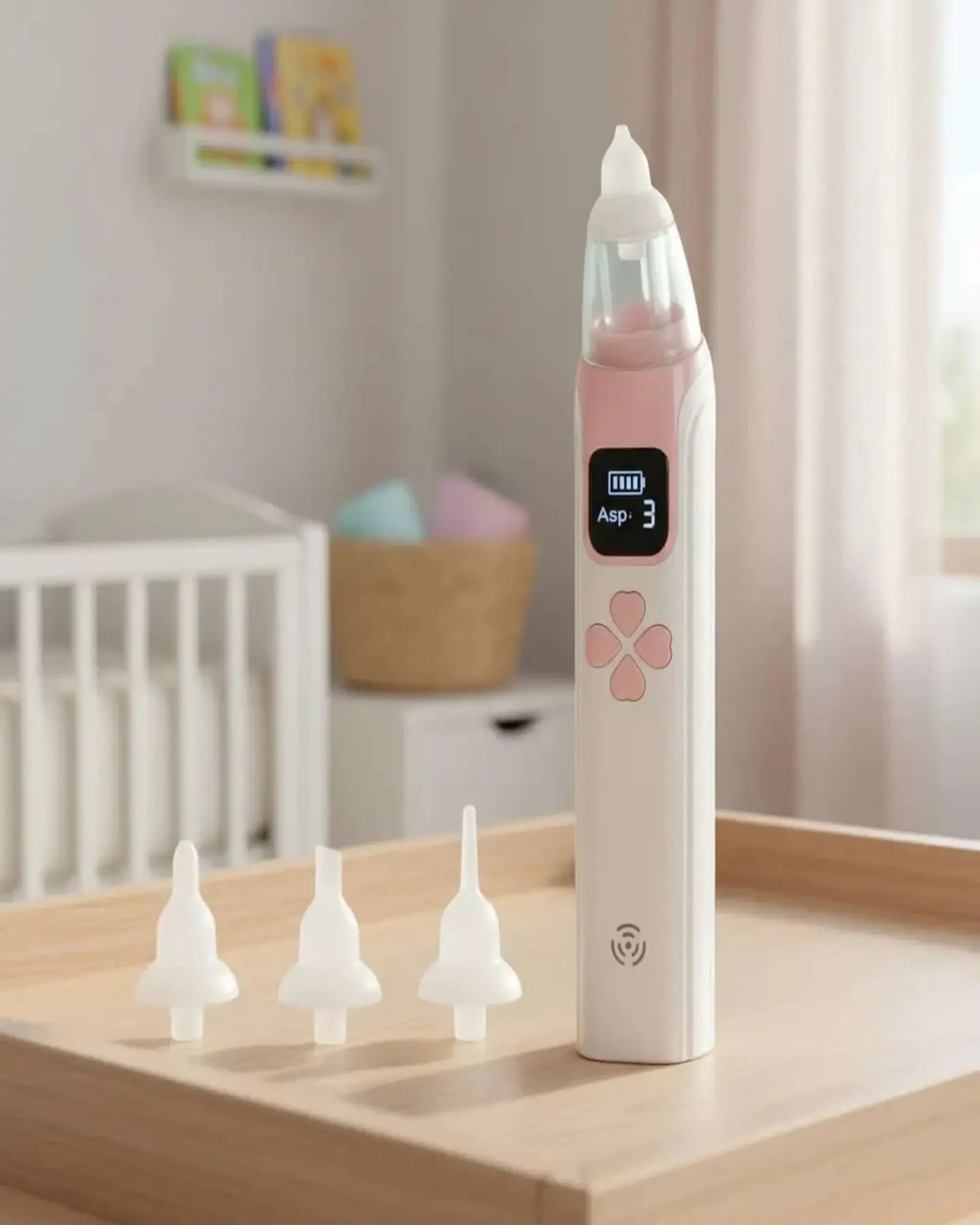 Aspirador Nasal para bebes Electrico Recargable rosa 3