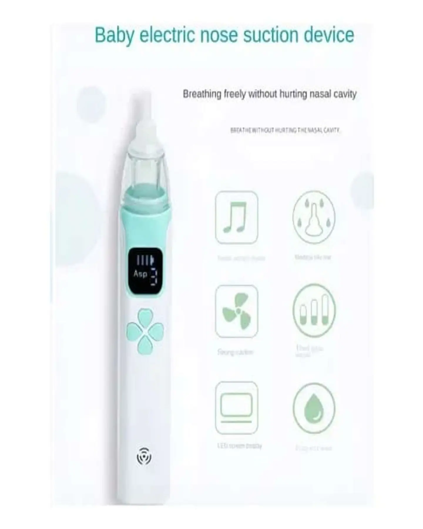 Aspirador Nasal para bebes Electrico Recargable Verde 2