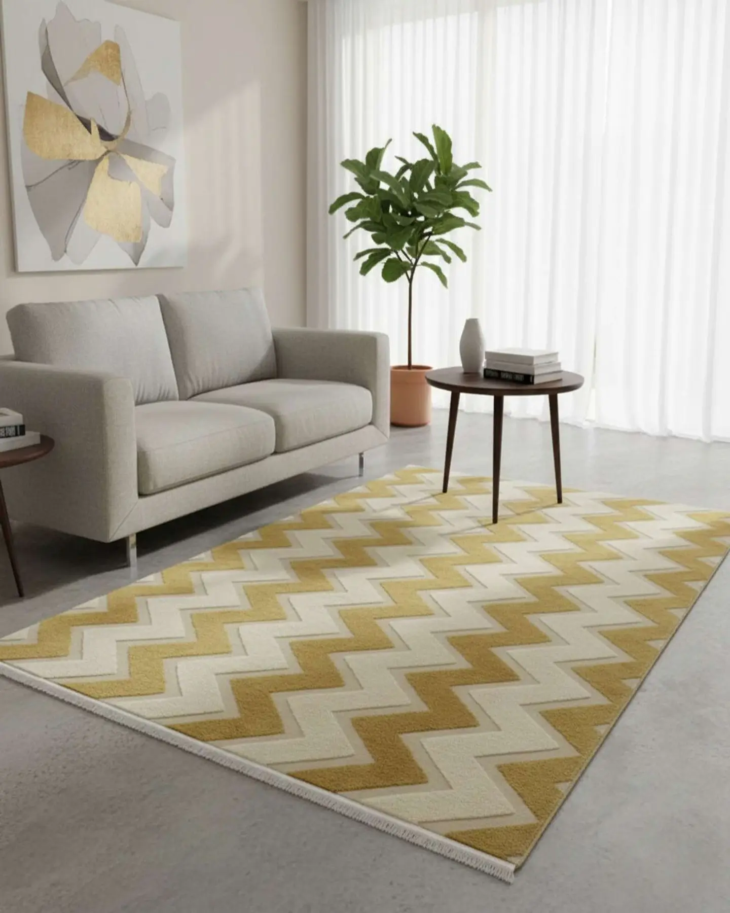 ALFOMBRA CON RELIEVE DISEÑO JACQUARD ANTIDESLIZANTE 150X200 CM 4