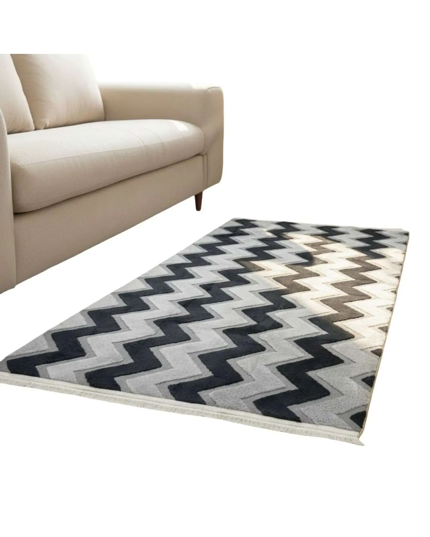 ALFOMBRA CON RELIEVE DISEÑO JACQUARD ANTIDESLIZANTE 150X200 CM 7