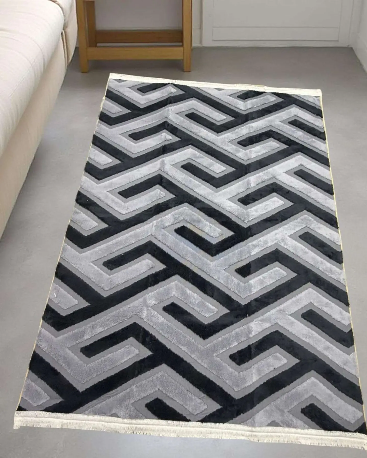ALFOMBRA CON RELIEVE DISEÑO JACQUARD ANTIDESLIZANTE 150X200 CM 6