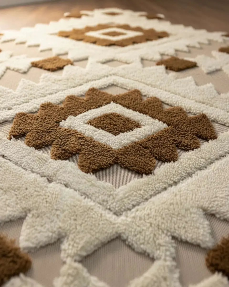 ALFOMBRA CON RELIEVE DISEÑO JACQUARD ANTIDESLIZANTE 150X200 CM 4