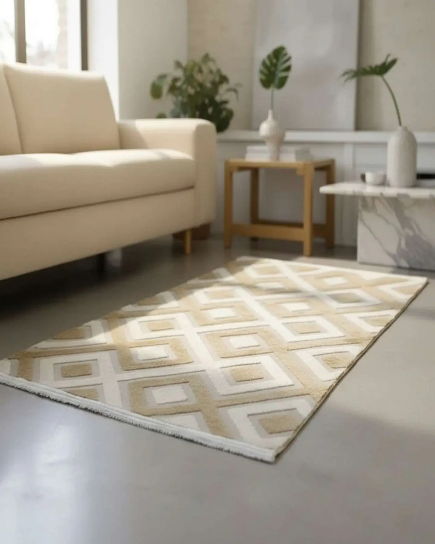 ALFOMBRA CON RELIEVE DISEÑO JACQUARD ANTIDESLIZANTE 150X200 CM 1