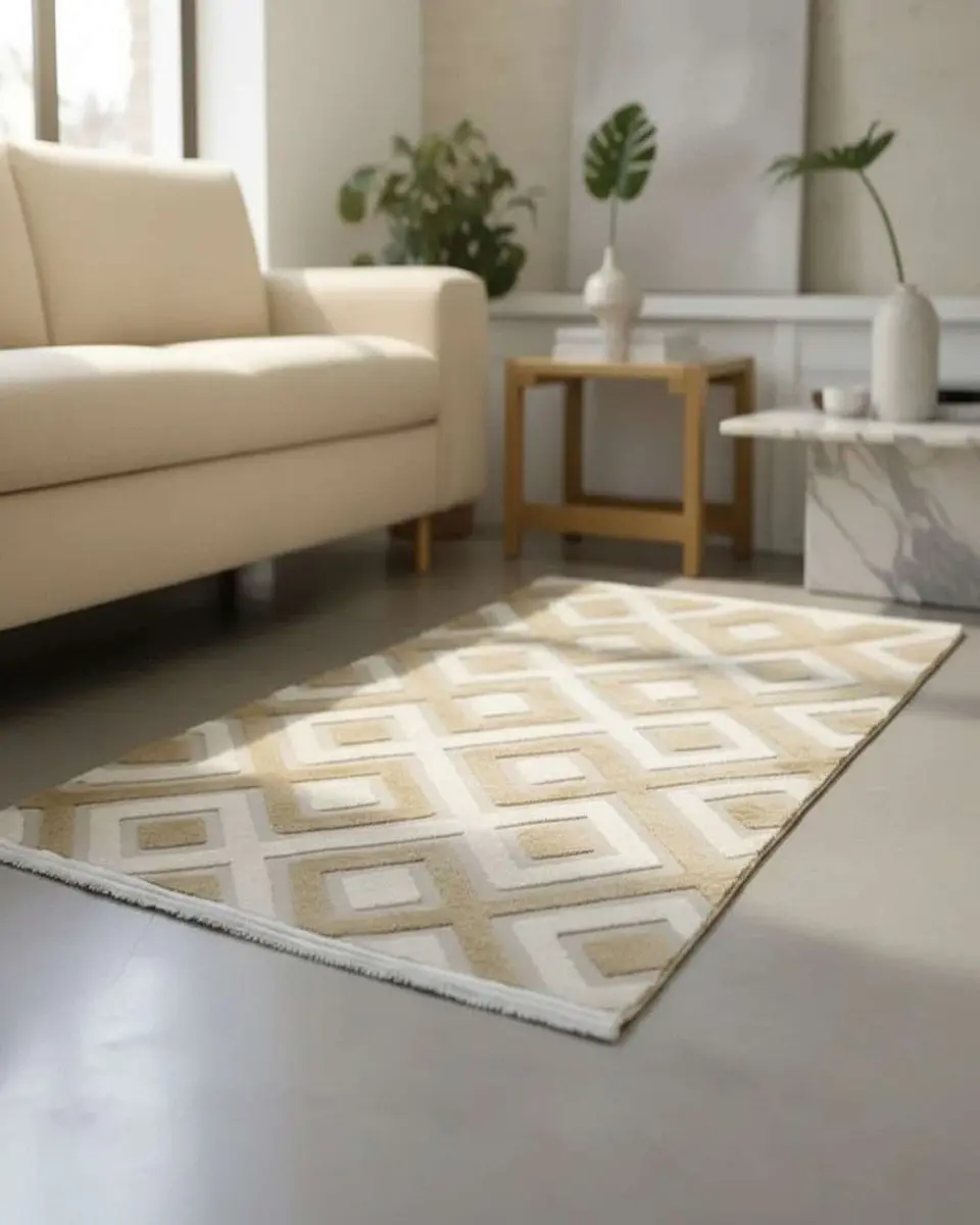 ALFOMBRA CON RELIEVE DISEÑO JACQUARD ANTIDESLIZANTE 150X200 CM 1