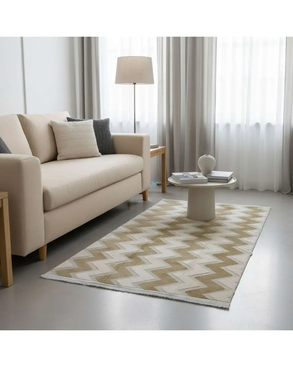 ALFOMBRA CON RELIEVE DISEÑO JACQUARD ANTIDESLIZANTE 150X200 CM 5