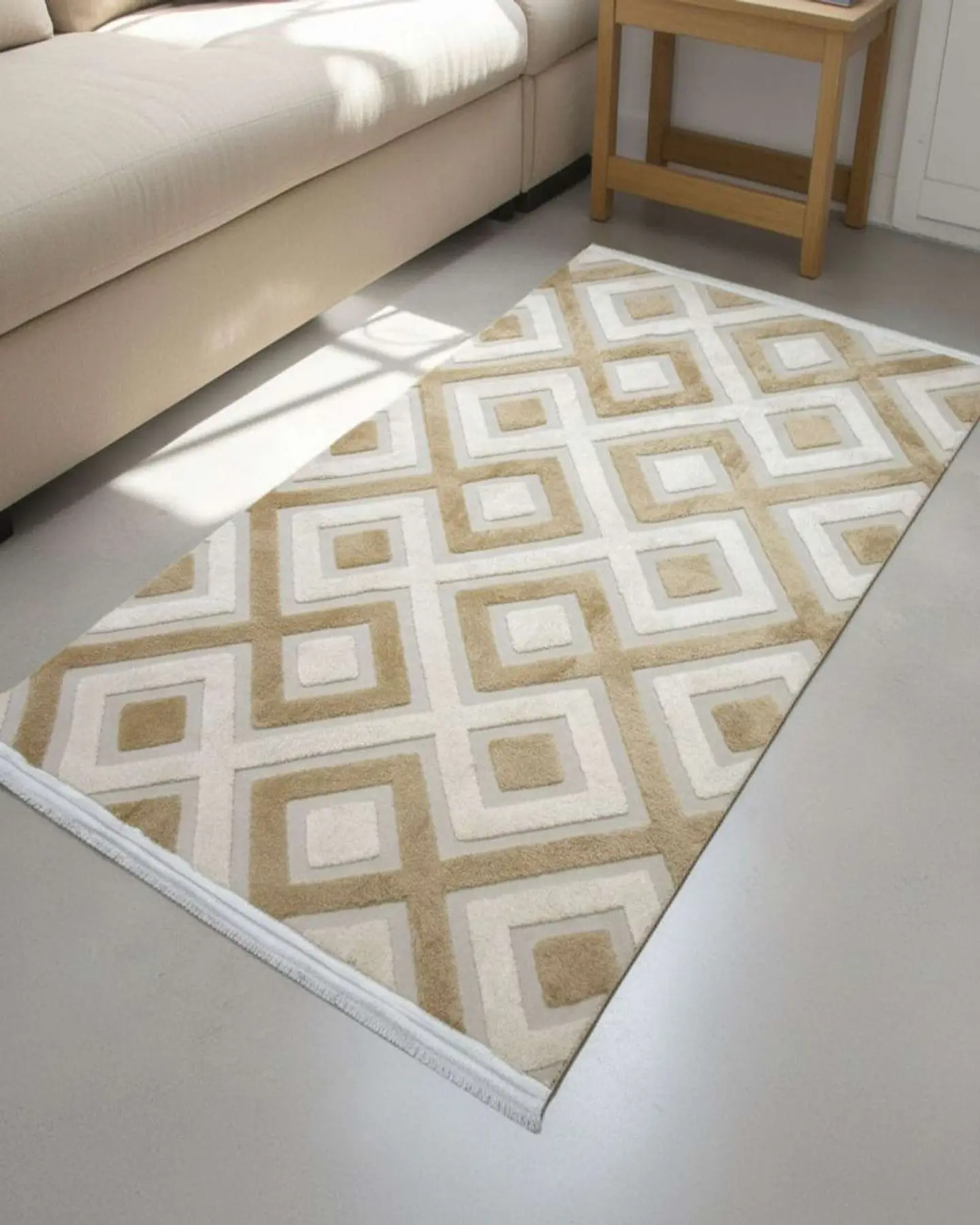 ALFOMBRA CON RELIEVE DISEÑO JACQUARD ANTIDESLIZANTE 150X200 CM 2