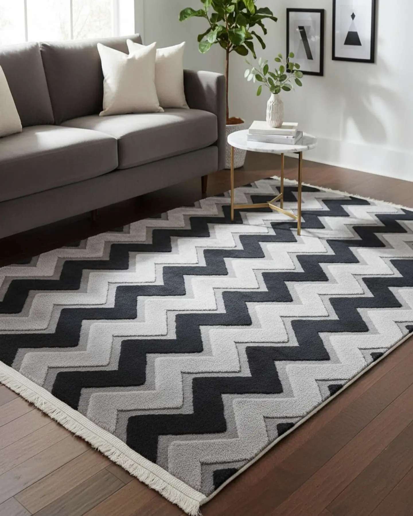 ALFOMBRA CON RELIEVE DISEÑO JACQUARD ANTIDESLIZANTE 180X200 CM 1