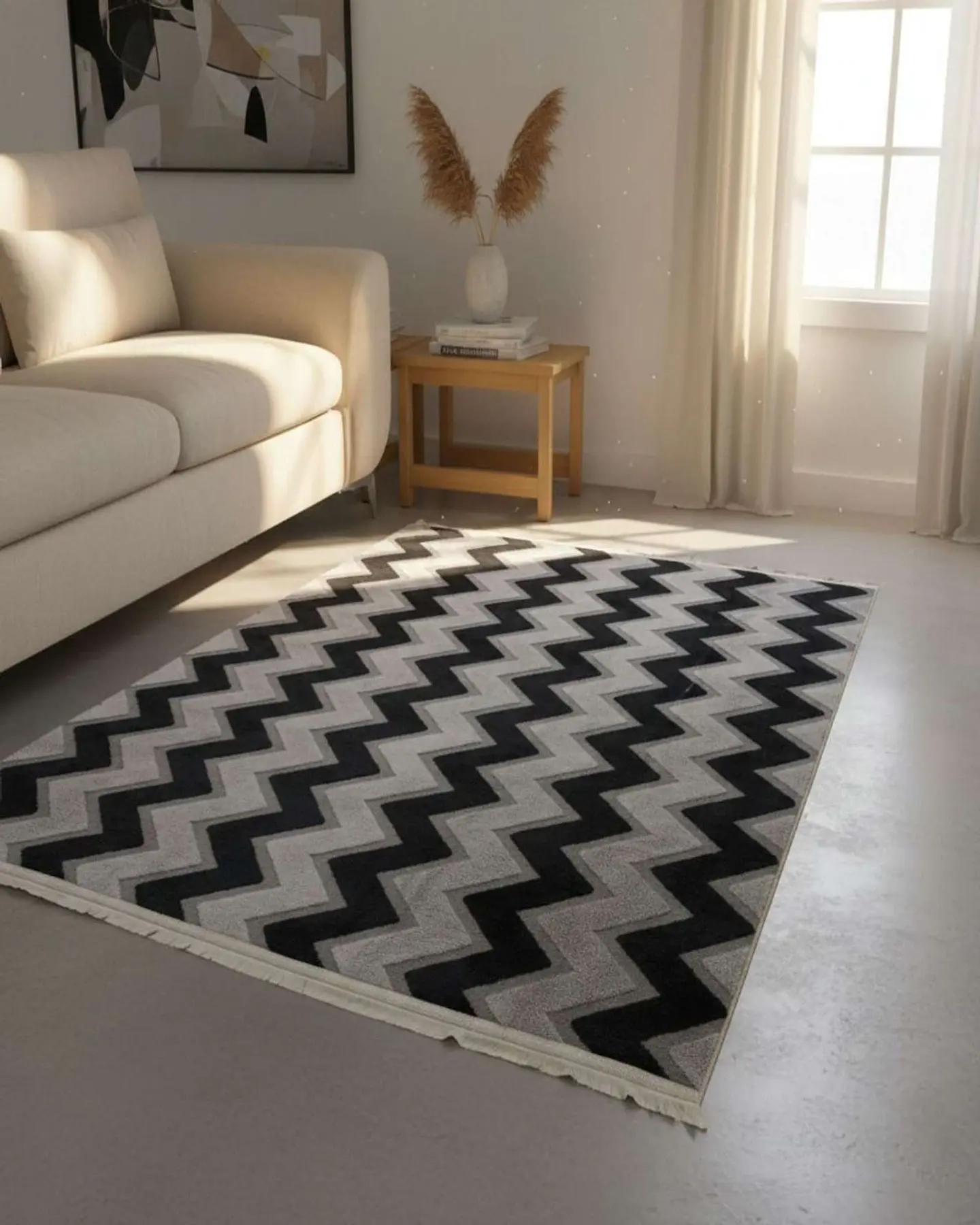 ALFOMBRA CON RELIEVE DISEÑO JACQUARD ANTIDESLIZANTE 180X200 CM 4