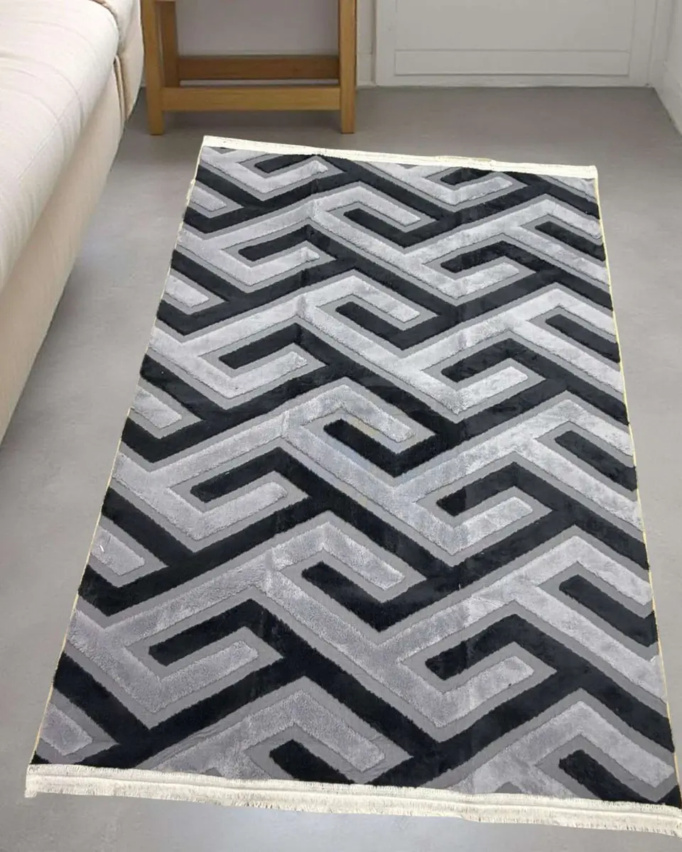 ALFOMBRA CON RELIEVE DISEÑO JACQUARD ANTIDESLIZANTE 180X200 CM 6