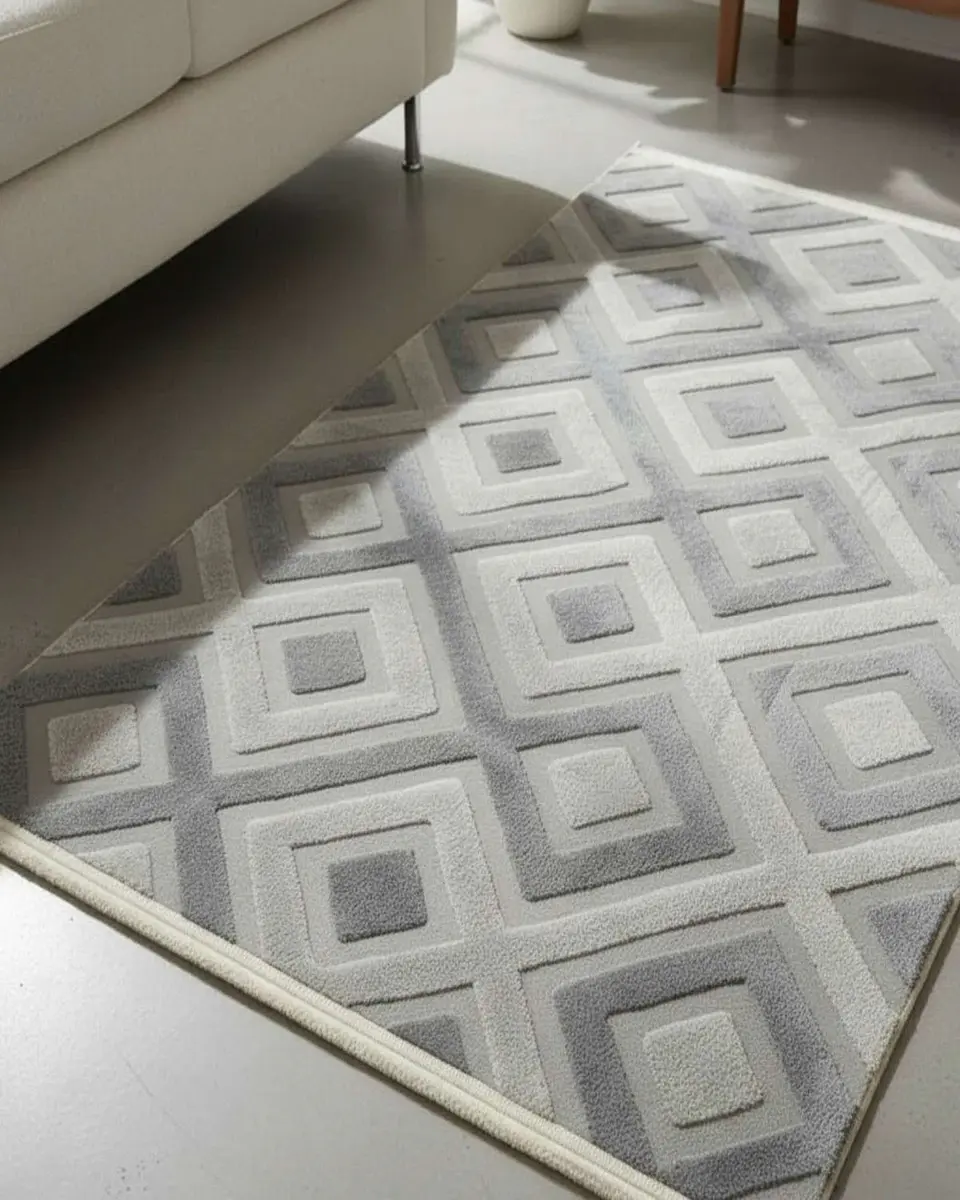 ALFOMBRA CON RELIEVE DISEÑO JACQUARD ANTIDESLIZANTE 180X200 CM 3