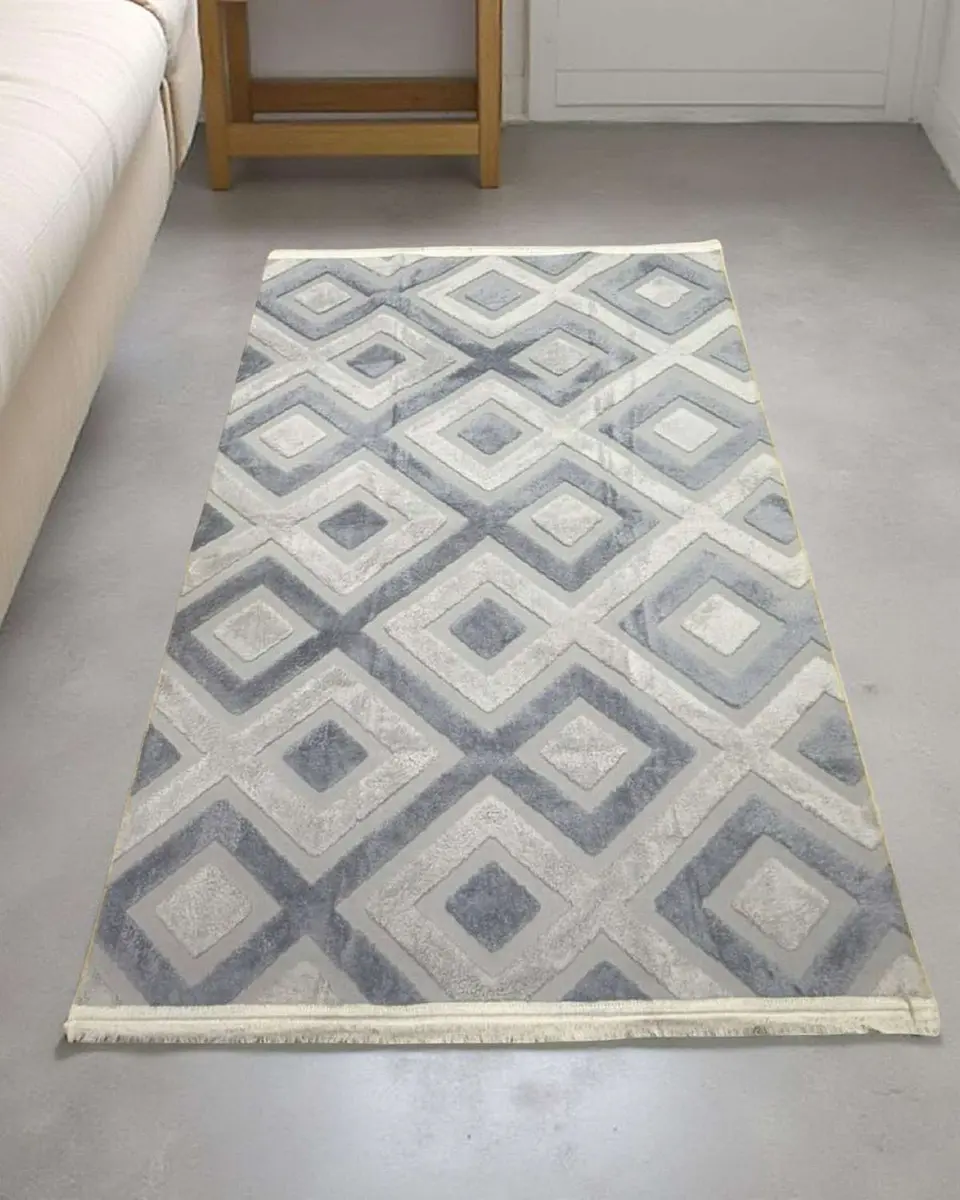 ALFOMBRA CON RELIEVE DISEÑO JACQUARD ANTIDESLIZANTE 180X200 CM 4