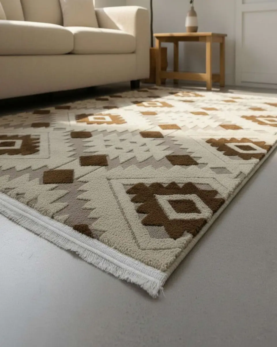ALFOMBRA CON RELIEVE DISEÑO JACQUARD ANTIDESLIZANTE 180X200 CM 1