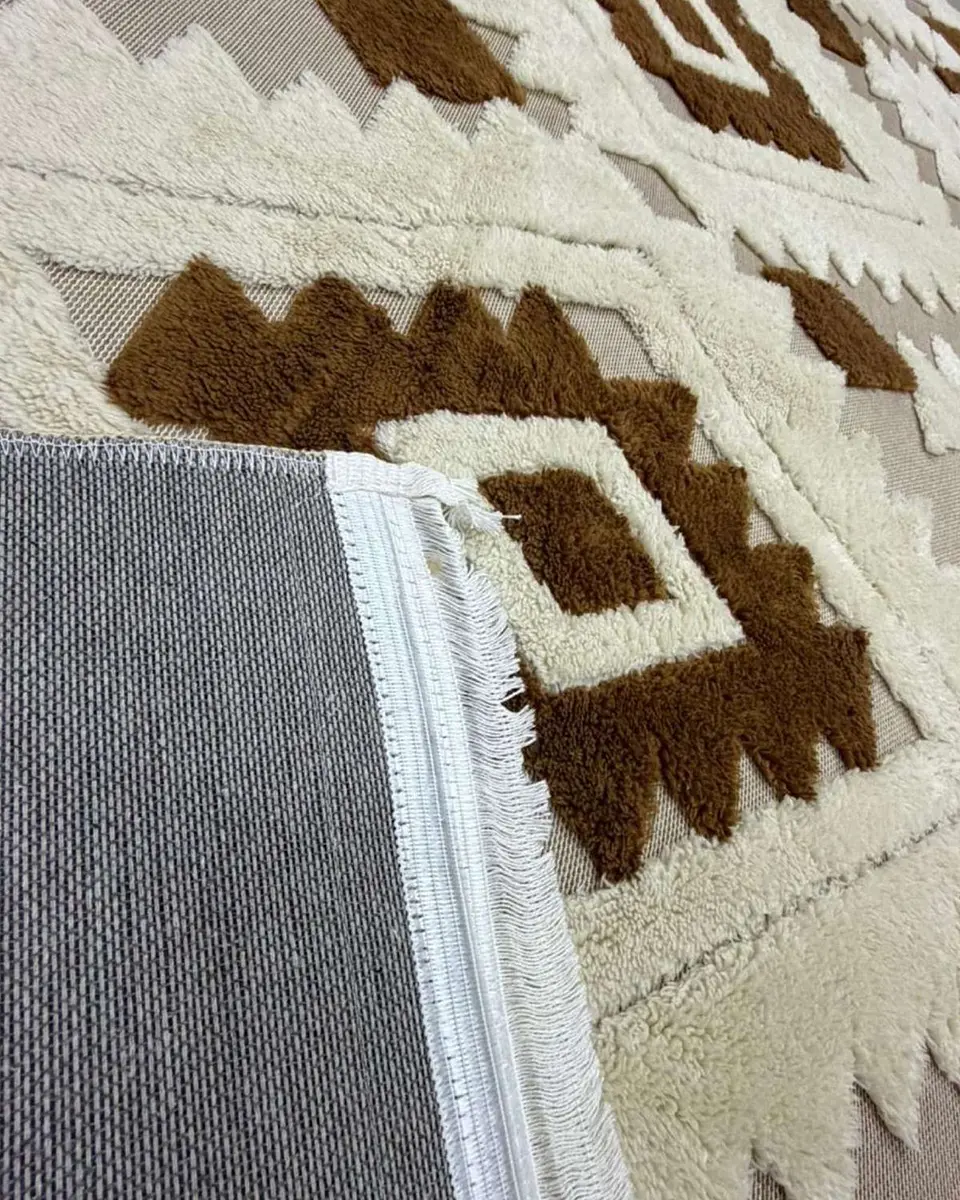 ALFOMBRA CON RELIEVE DISEÑO JACQUARD ANTIDESLIZANTE 180X200 CM 5