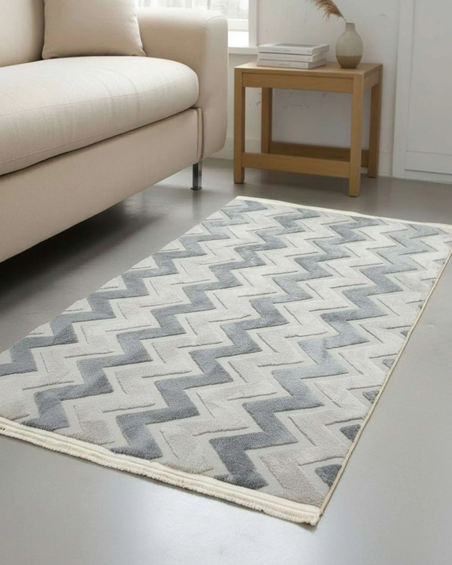 ALFOMBRA CON RELIEVE DISEÑO JACQUARD ANTIDESLIZANTE 180X200 CM 1