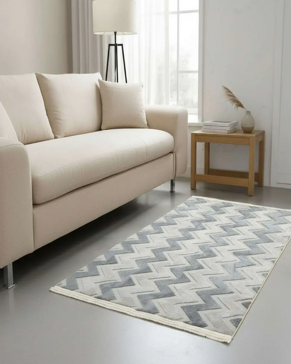 ALFOMBRA CON RELIEVE DISEÑO JACQUARD ANTIDESLIZANTE 180X200 CM 2