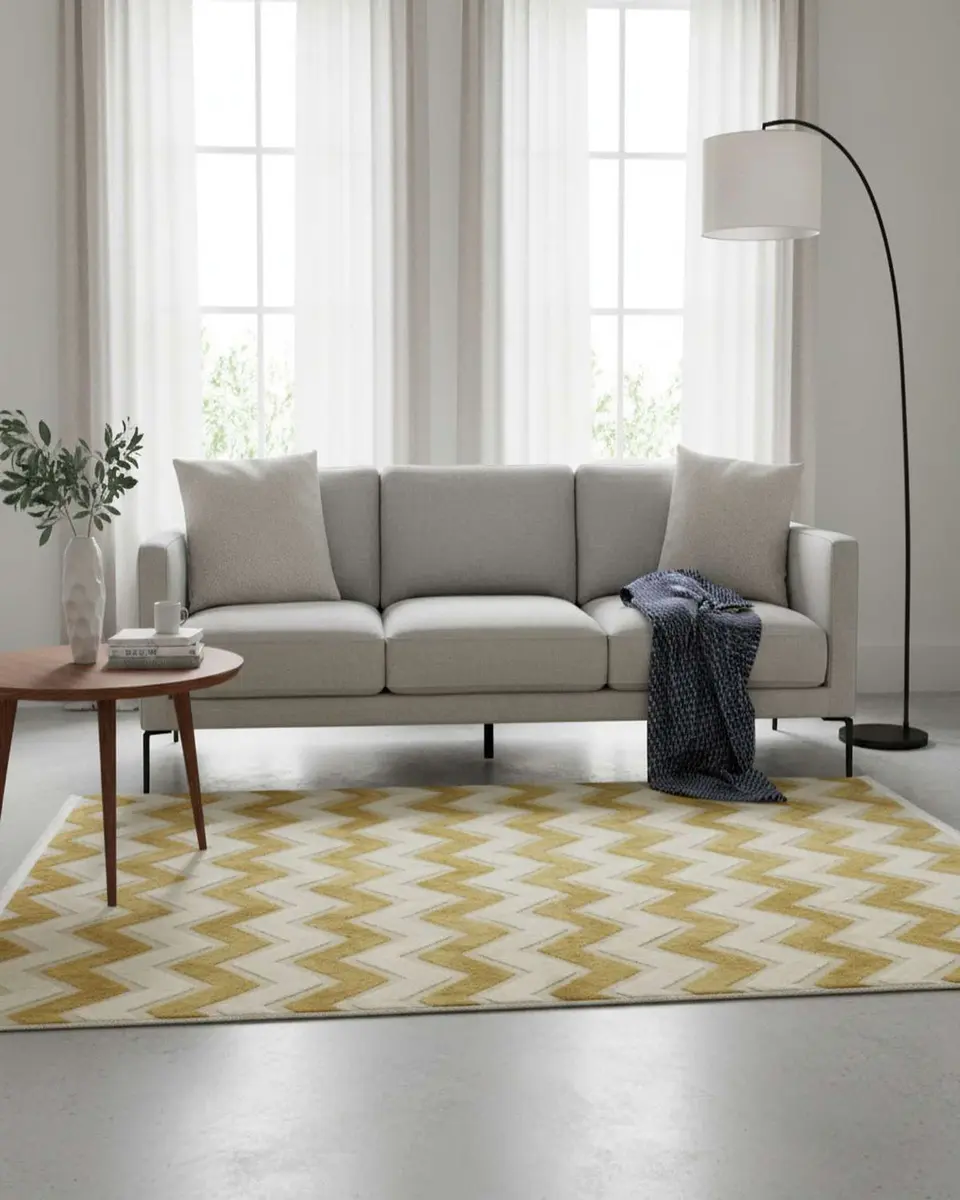 ALFOMBRA CON RELIEVE DISEÑO JACQUARD ANTIDESLIZANTE 200X240 CM 2